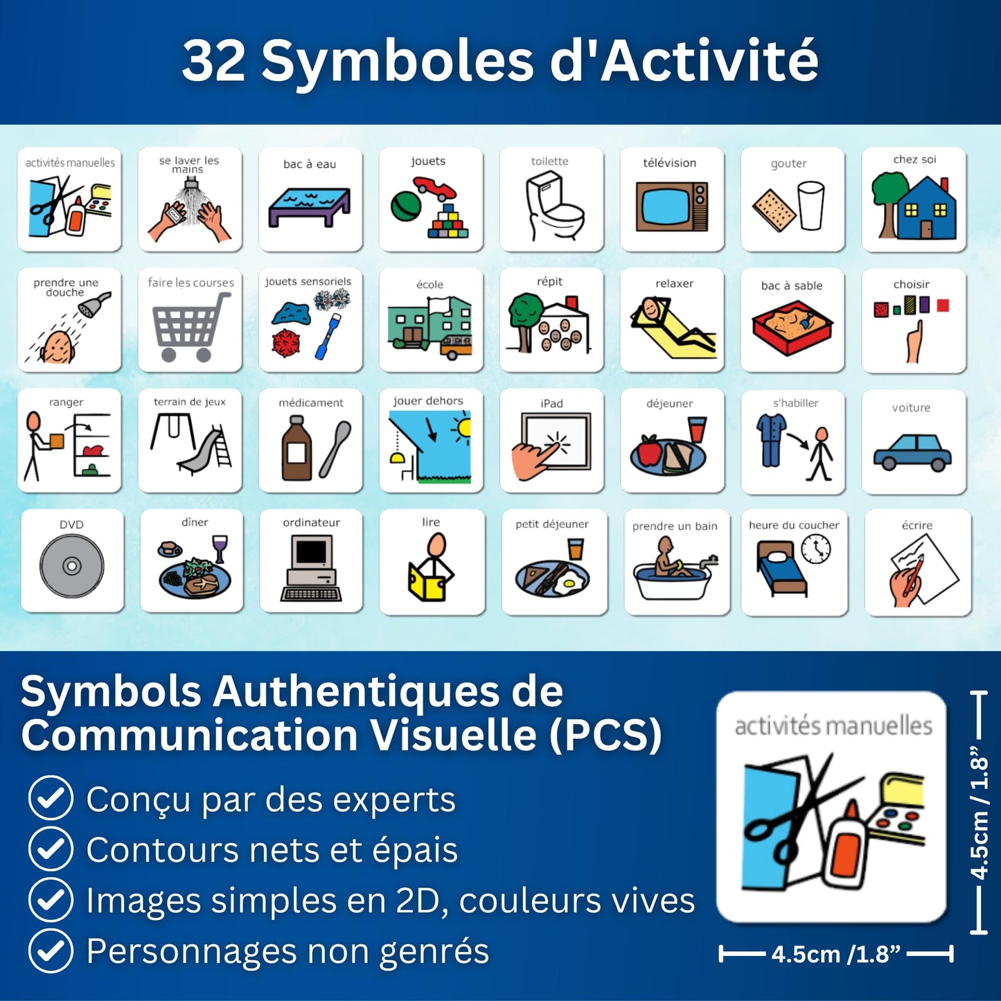 Tableau Routine Enfant Maintenant Suivant – Emploi du Temps/Rituel – 32 Pictogrammes Autisme Materiel – Calendrier de Planning – TSA/TDAH Enfant outil