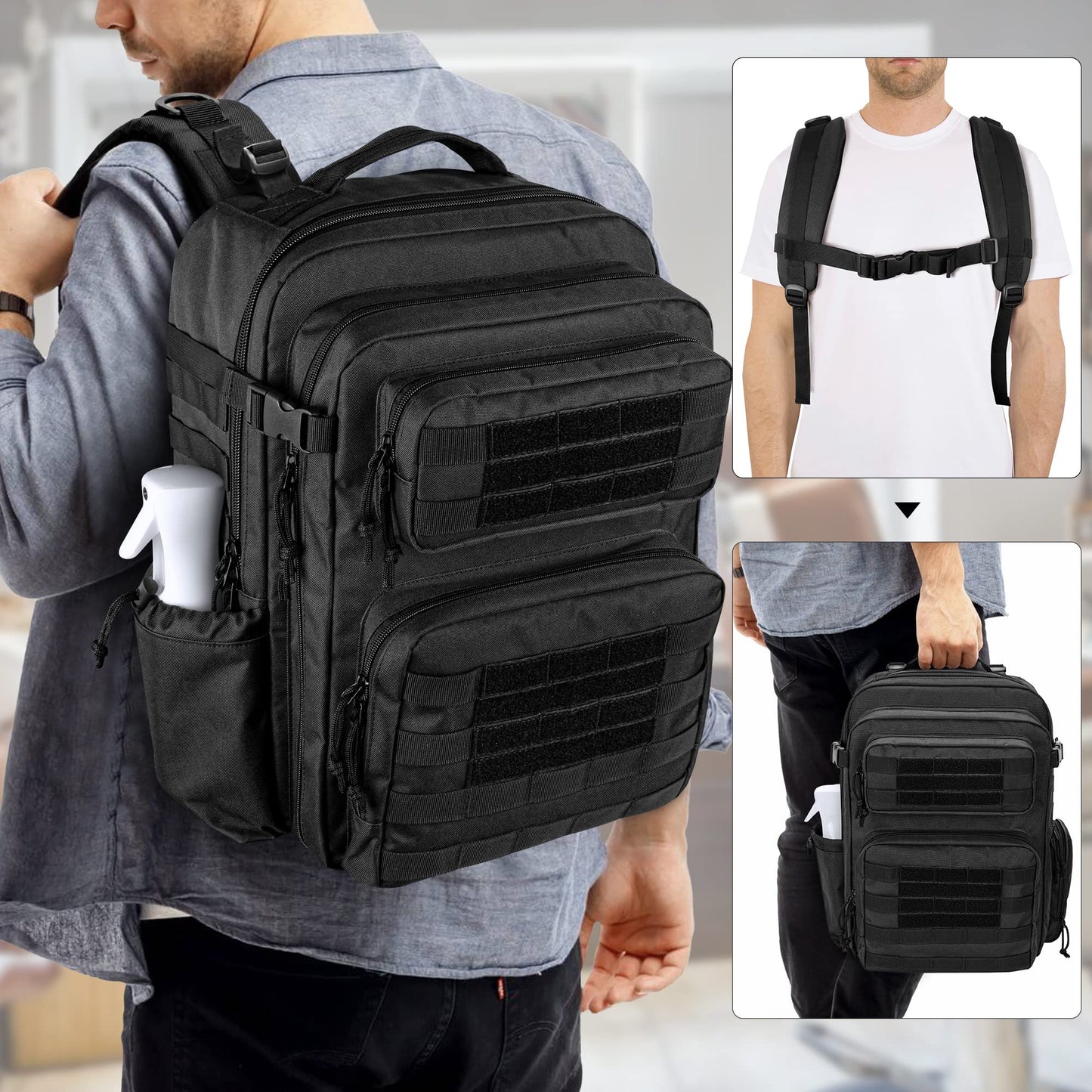 BAFASO Barber Backpack, Travel Barber Bag Holds Barber Styling Tools (Bag Only), Black