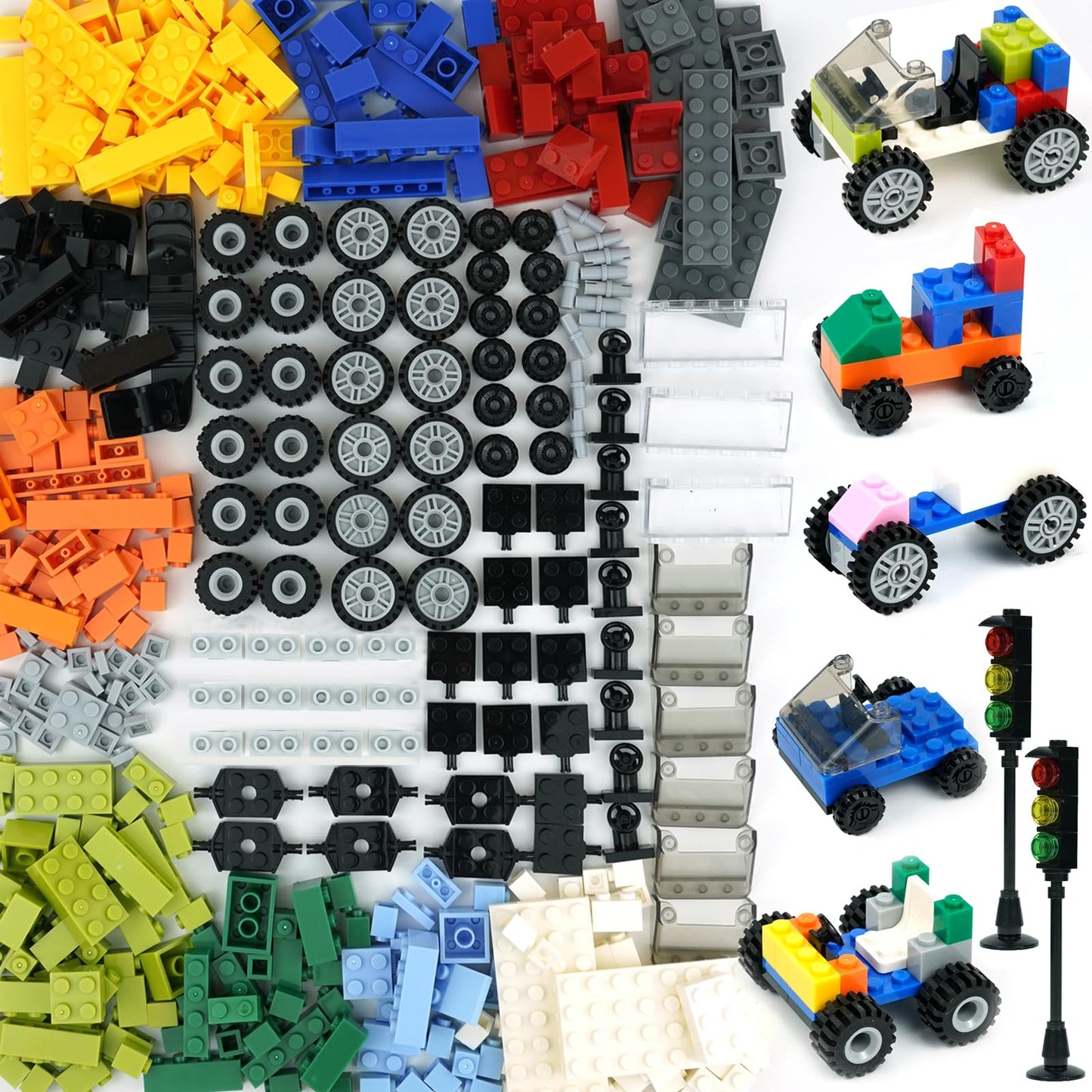 BroTex Classic wheels, axles and building blocks, building toy car, bus, robot and much more, toy for children, boys and girls from 6 years, gift idea