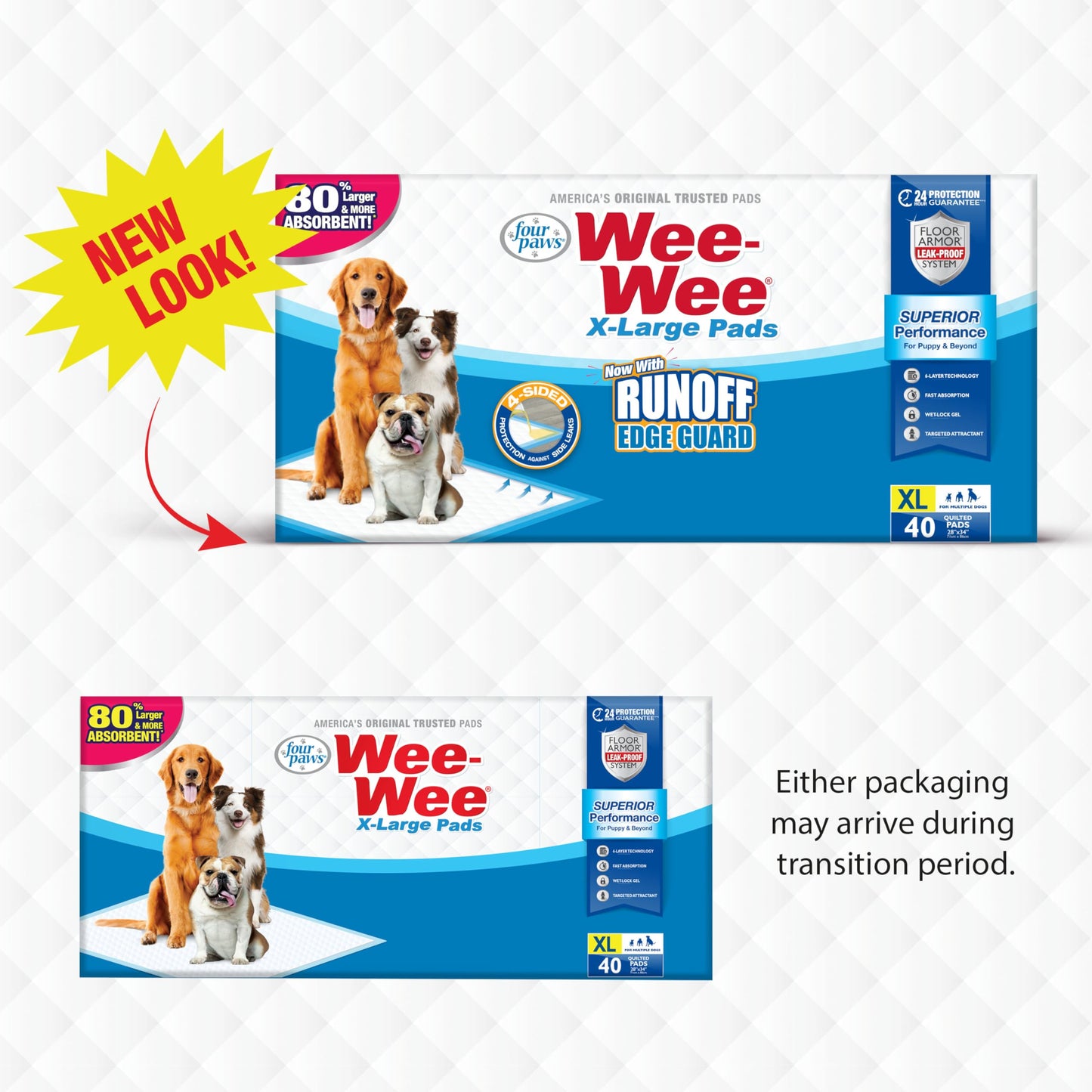 Wee Wee Dog Pee Pads Extra Large | 40 Count | Puppy Training Pee Pads for Dogs | XL Size