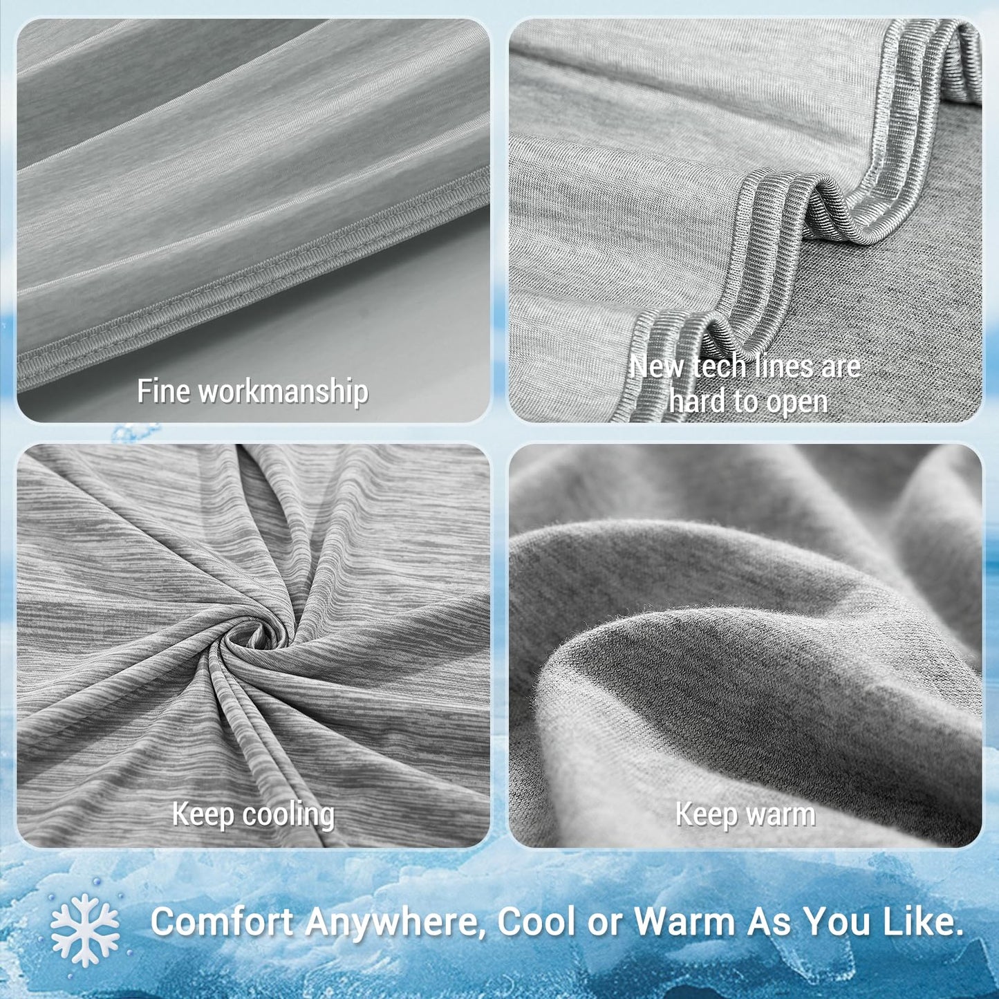 Elegear Cooling Blanket King, Breathable Summer Blanket Lightweight Q-MAX>0.5, Arc-Chill 3.0 Fiber Cool-to-Touch Ice Cool Blanket Double Sided for Hot Sleeper Night Sweats, Adults, Grey, 90X108 inch