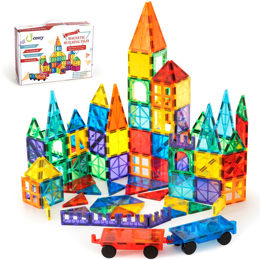 cossy 120Pcs Magnetic Tiles Magnetic 3D Building Blocks Set Educational Construction Toys for 3+ Year Kids with Stronger Magnets, Educational, Recreational, Conventional