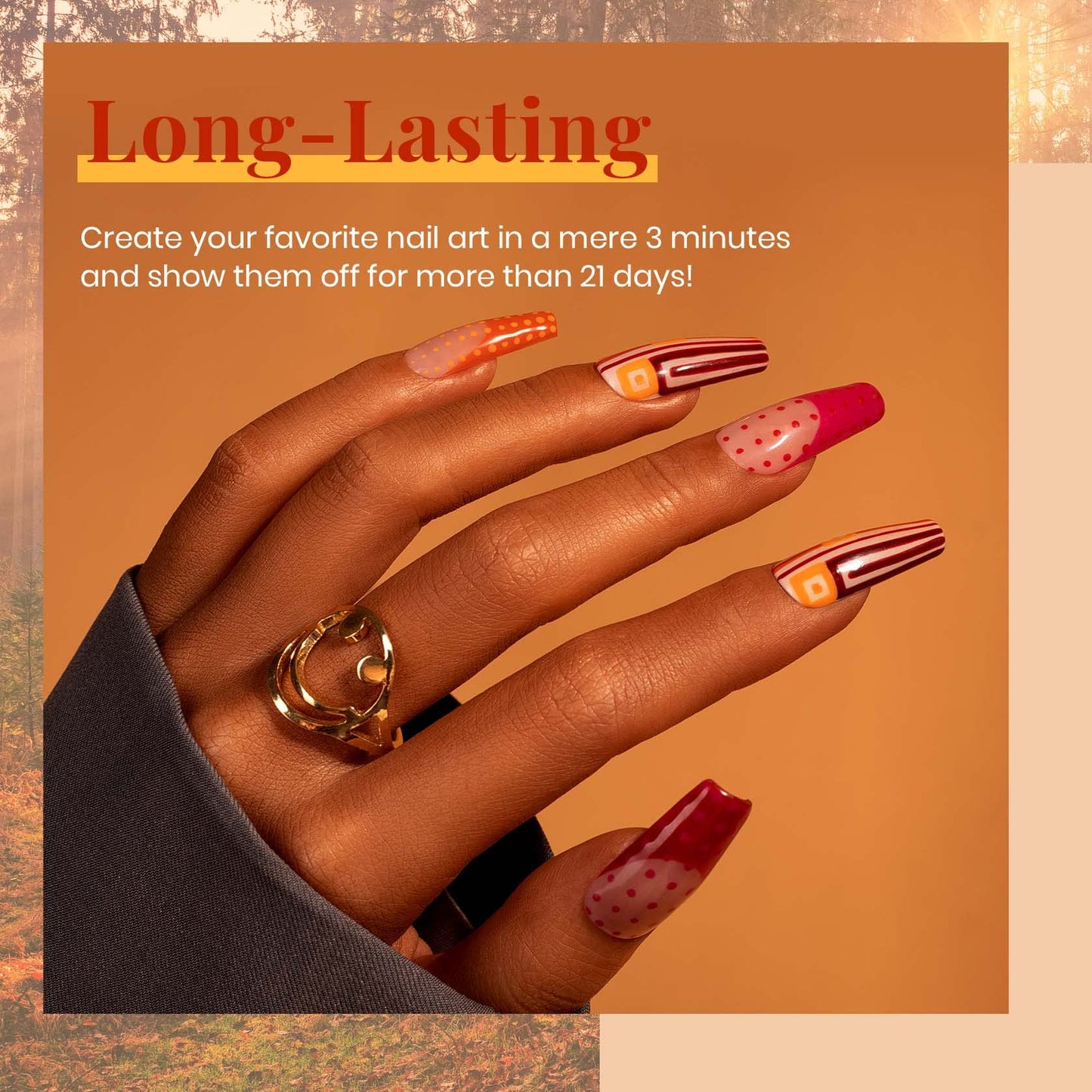 Beetles 23Pcs Fall Gel Nail Polish Kit Winter 20 Colors with Base Gel Top Coat Orange Brown Burgundy Red Gel Polish Set Soak off Uv Golden Glitter Holiday Nail Art Gift for Girls