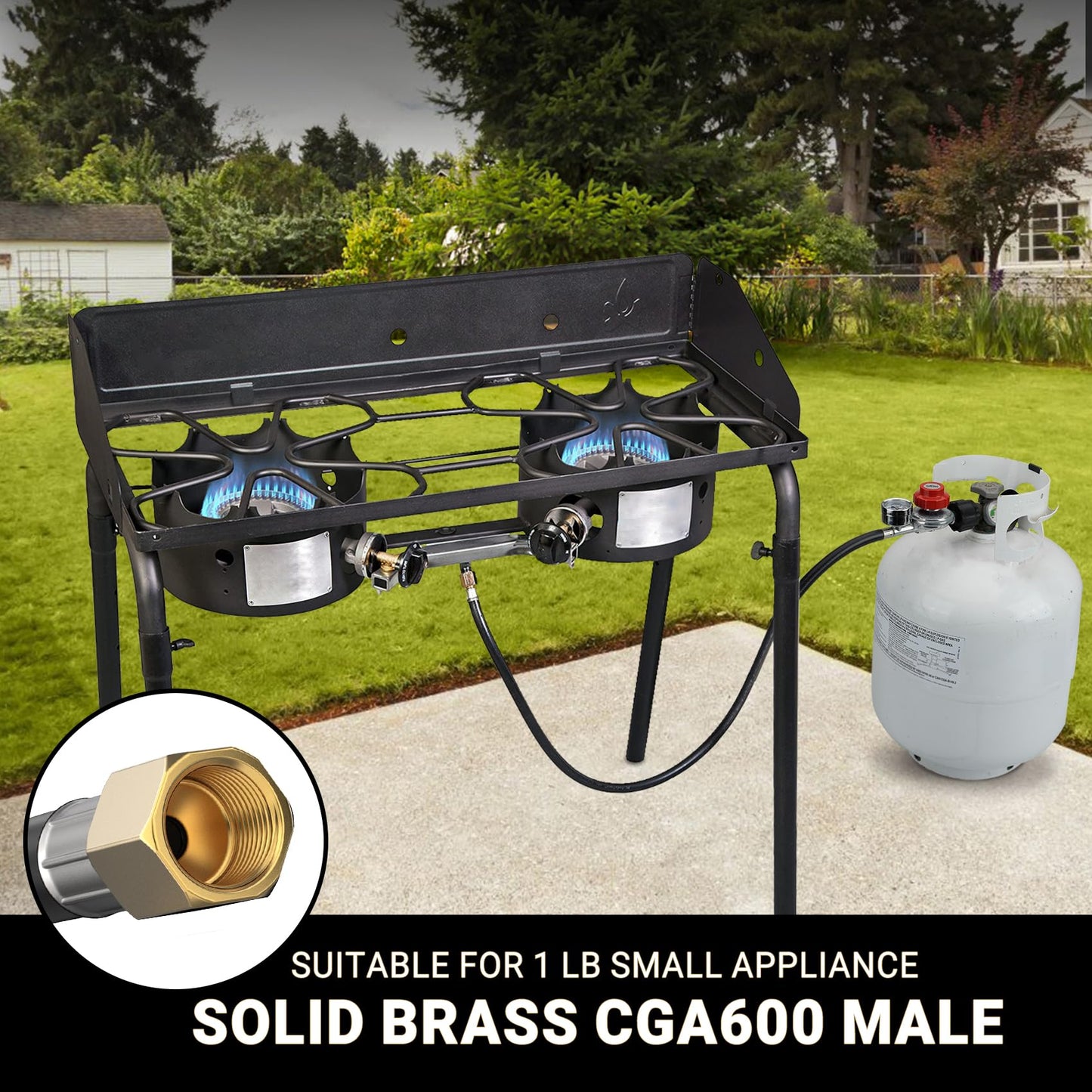 only fire 12 Ft 0-30PSI Propane Regulator High Pressure with PSI Gauge QCC-1 Connection Hose for Grill, Heater, Turkey Fryers, Burner, Fire Pit