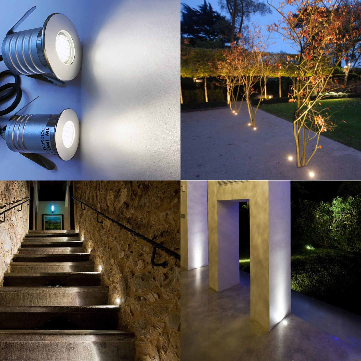 CNBRIGHTER LED In-Ground Well Lights Anti-Glare,3W 12V-24V DC, IP67 Waterproof Recessed Lamp,Buried Underground Outdoor Landscape Lighting,Warm White 3000K(3 Watt)