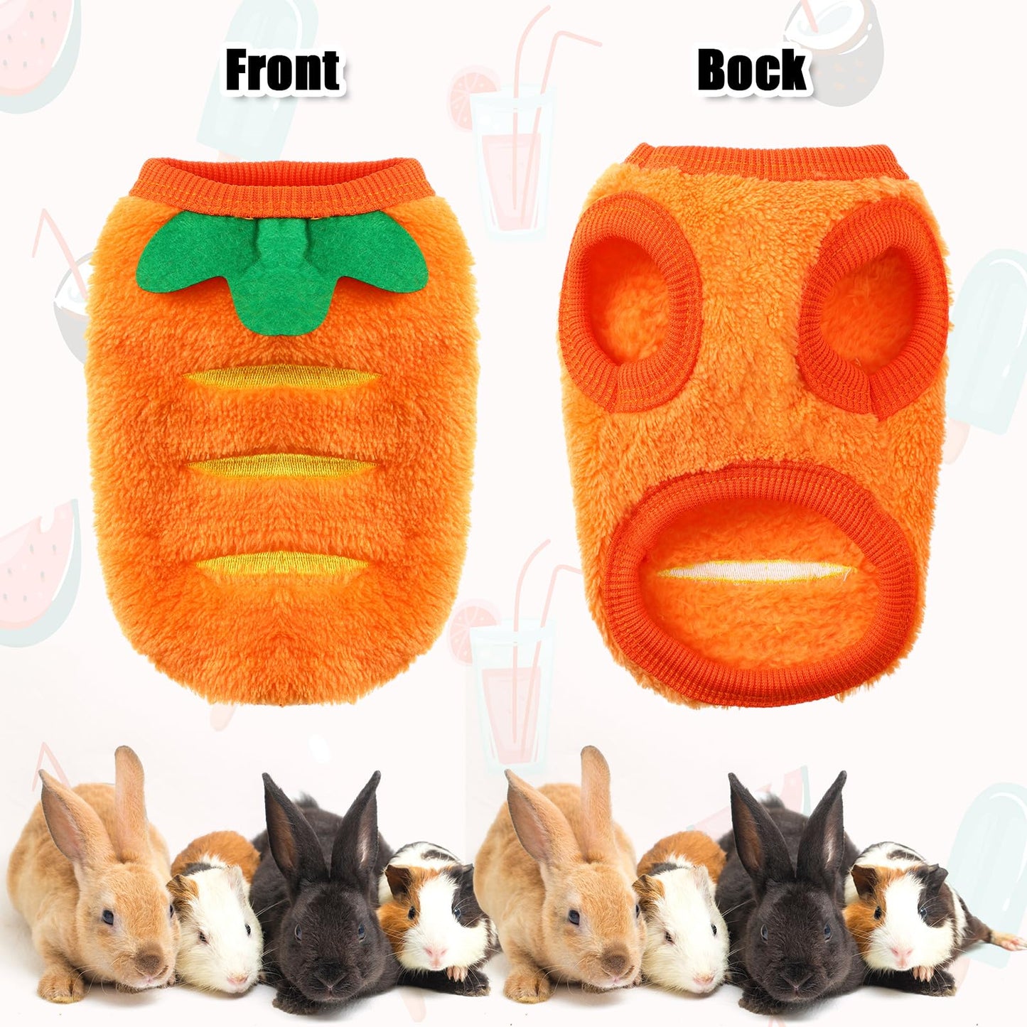 Clysee 10 Pcs Guinea Pig Clothes Set, 5 Guinea Pig Costume Outfit, 5 Cute Mini Hat with Adjustable Strap Small Animal Warm Vest Sweater Cozy Hand Knitted Hat for Hamster Bunny(Fresh Style)