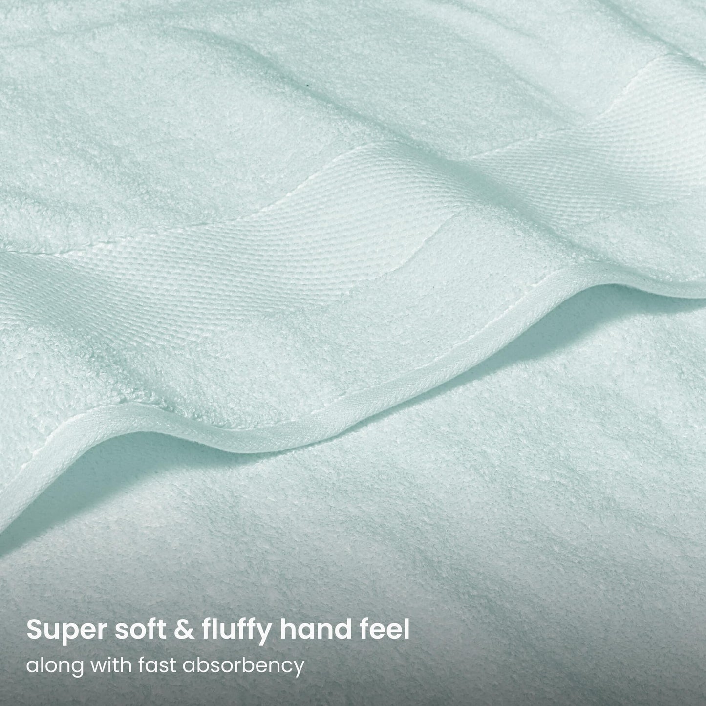 BIOWEAVES 100% Organic Cotton 700 GSM Plush Washcloths 13" x 13" GOTS Certified - Seafoam, Pack of 12