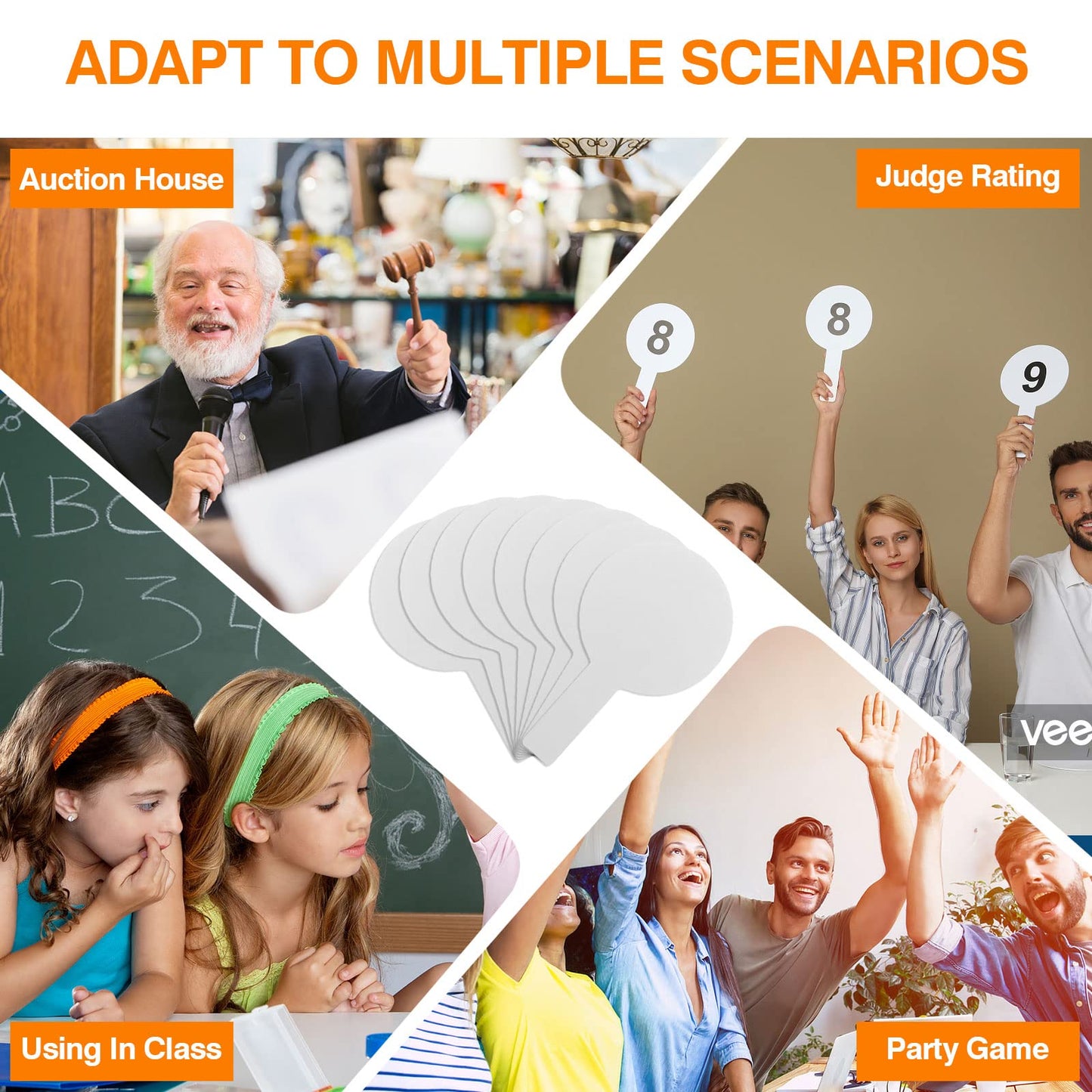 100 Pieces Dry Erase Answer Paddles Handheld Double Sided Paddles Mini White Boards Small White Board Dry Erase Signs Auction Paddles for Learners Teacher Home Group Activities Voting Sessions