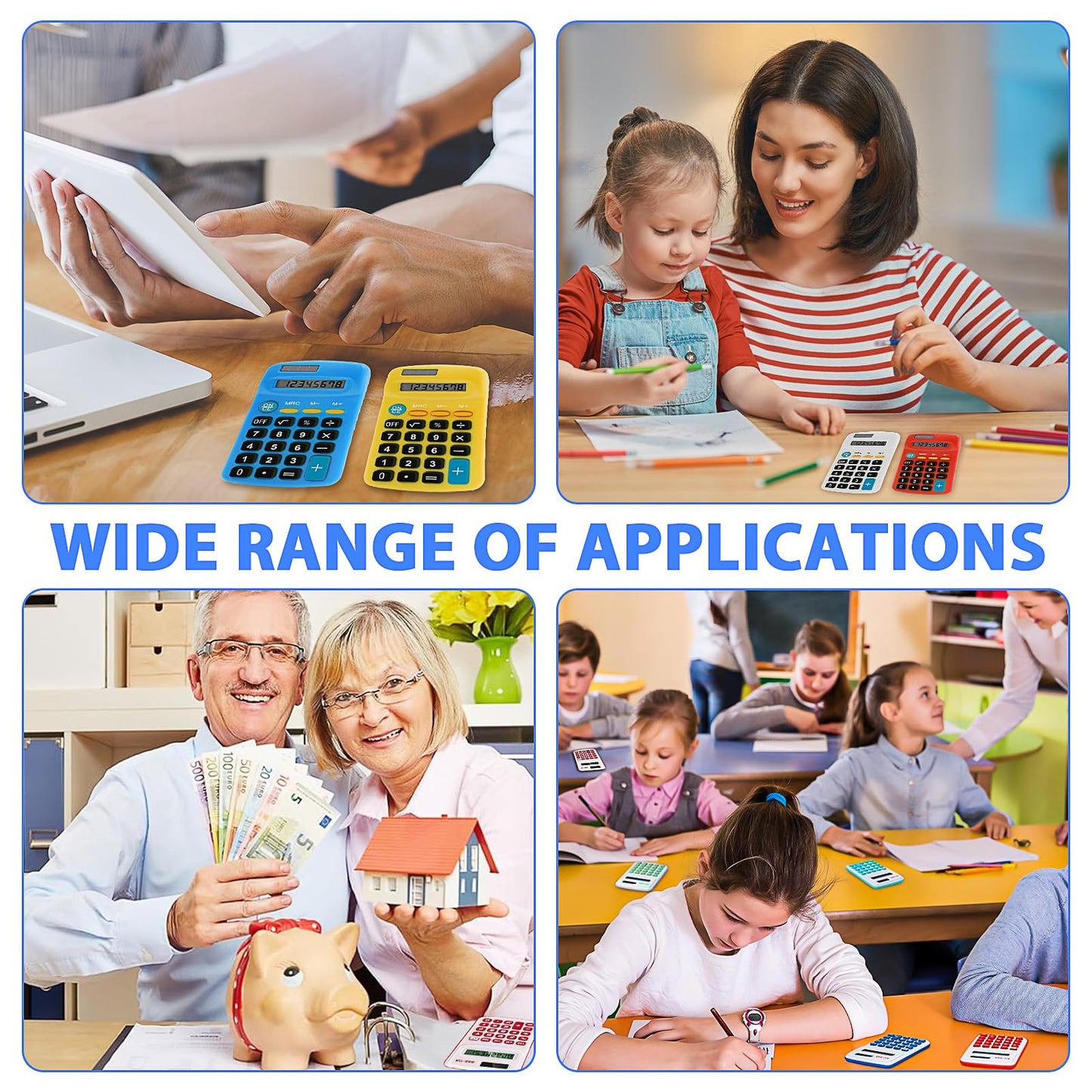 26 Pack Pocket Calculator Small Battery Powered Basic Calculator Bulk Mini Size 4 Function Hand Held Calculator for Students Kids School Home Office in