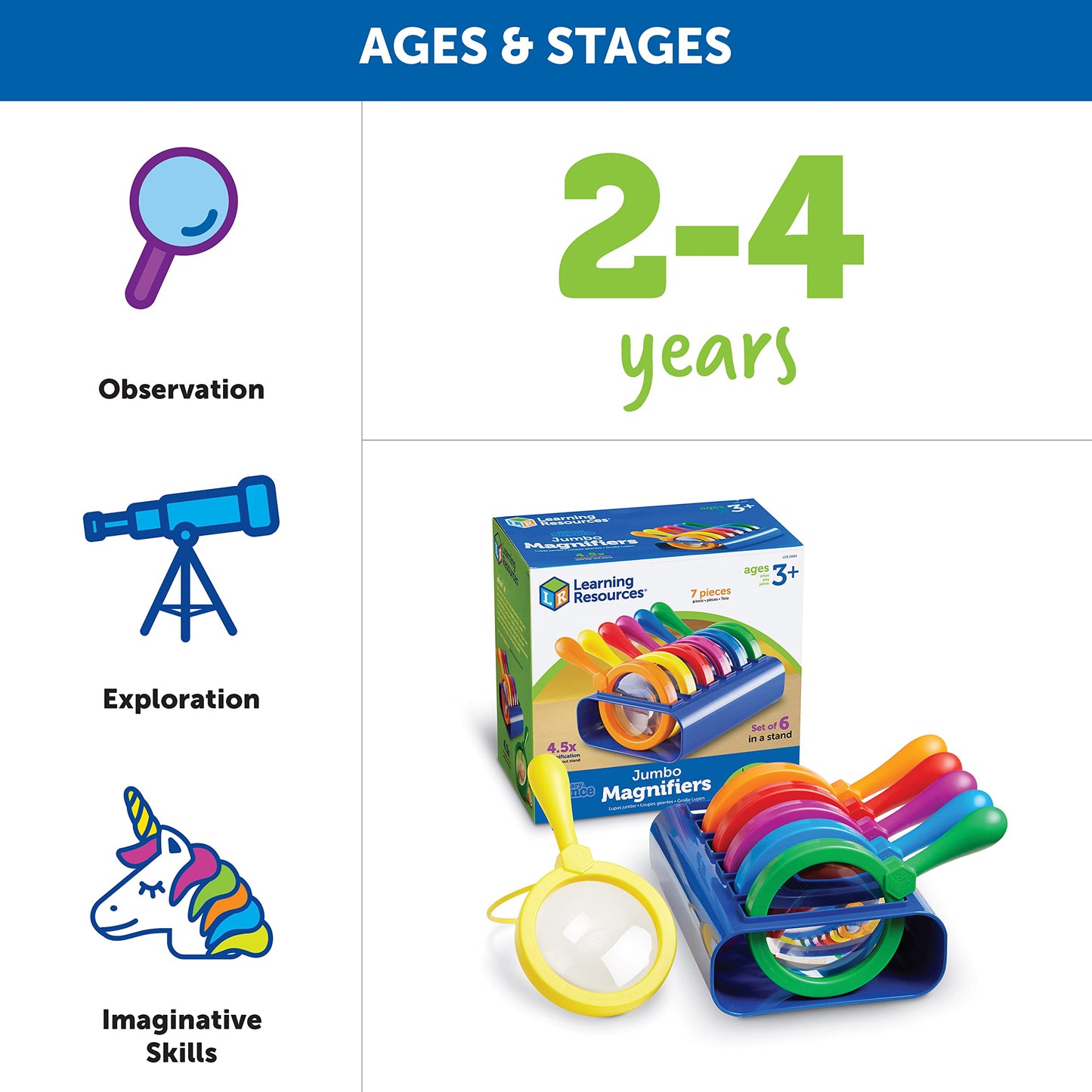 Learning Resources LER2884 Primary Science Jumbo Magnifiers