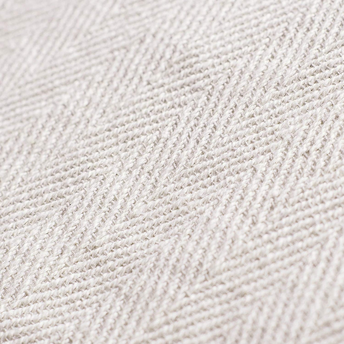 Americanflat Zaina Cream Herringbone Cotton Blanket Throw with Fringe - 50x60 Inches