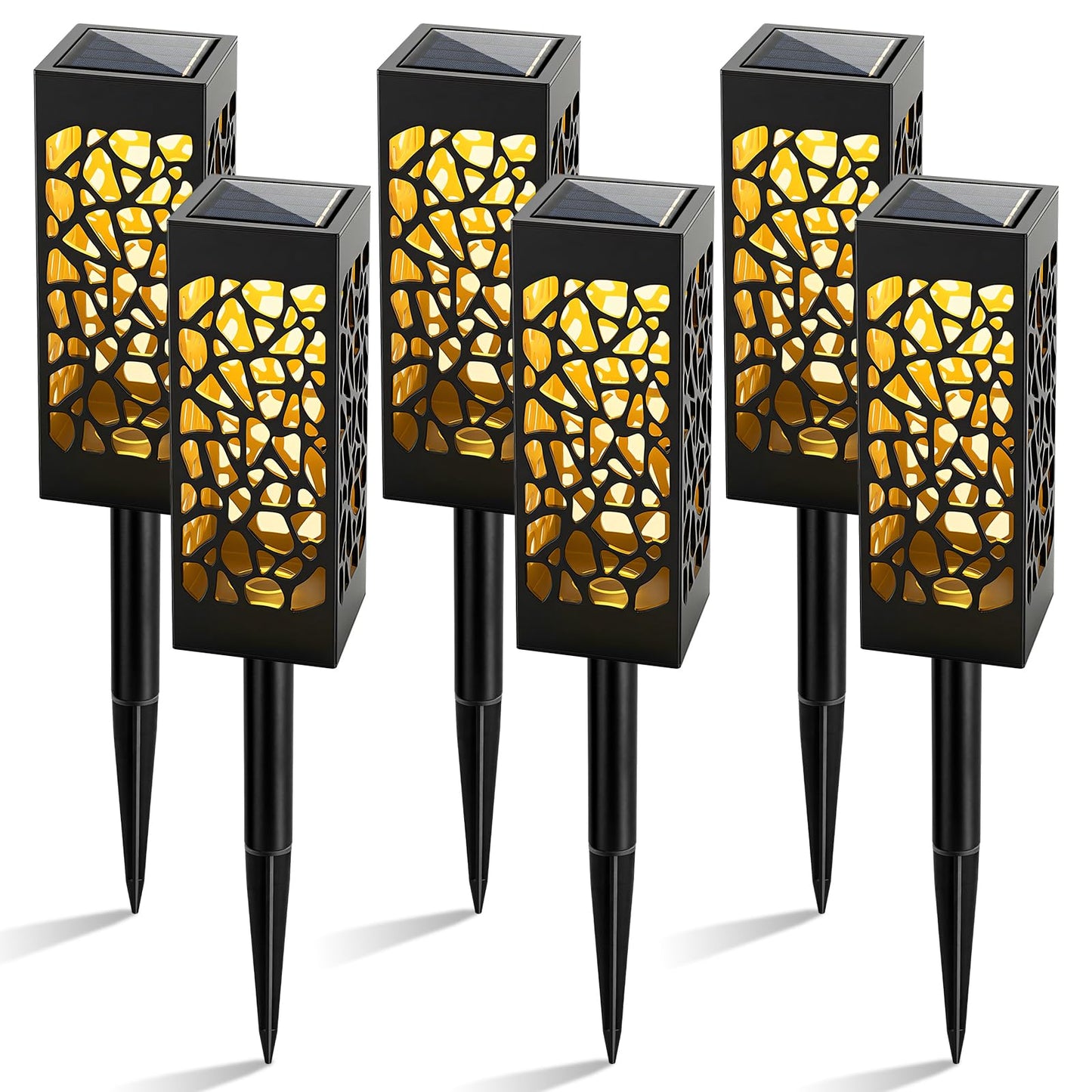 Ninonly 6 Pack Solar Pathway Lights Outdoor, Solar Lights Outdoor Garden Decor, IP65 Waterproof Solar Garden Lights Warm White Landscape Lighting for Path Yard Walkway Patio Driveway
