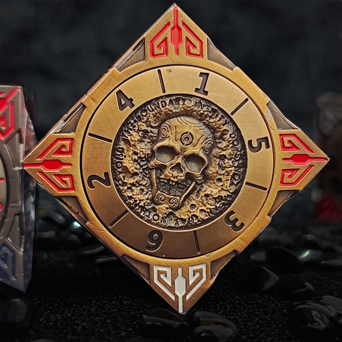 DND Spinner Dice, 7-in-1 Metal Dice Set with Gifts Case for DND Gifts, 3D Relief Polyhedral Roleplaying Game Dice, Fantasy D&D Tabletop RPG Dice (Ancient Gold)