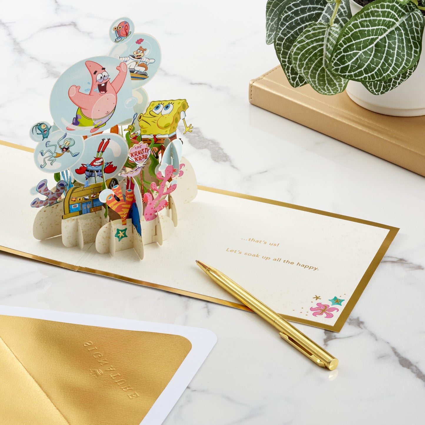 Hallmark Signature Paper Wonder Nickelodeon SpongeBob SquarePants Pop-Up Card (Best of Friends) for Birthdays or Any Day