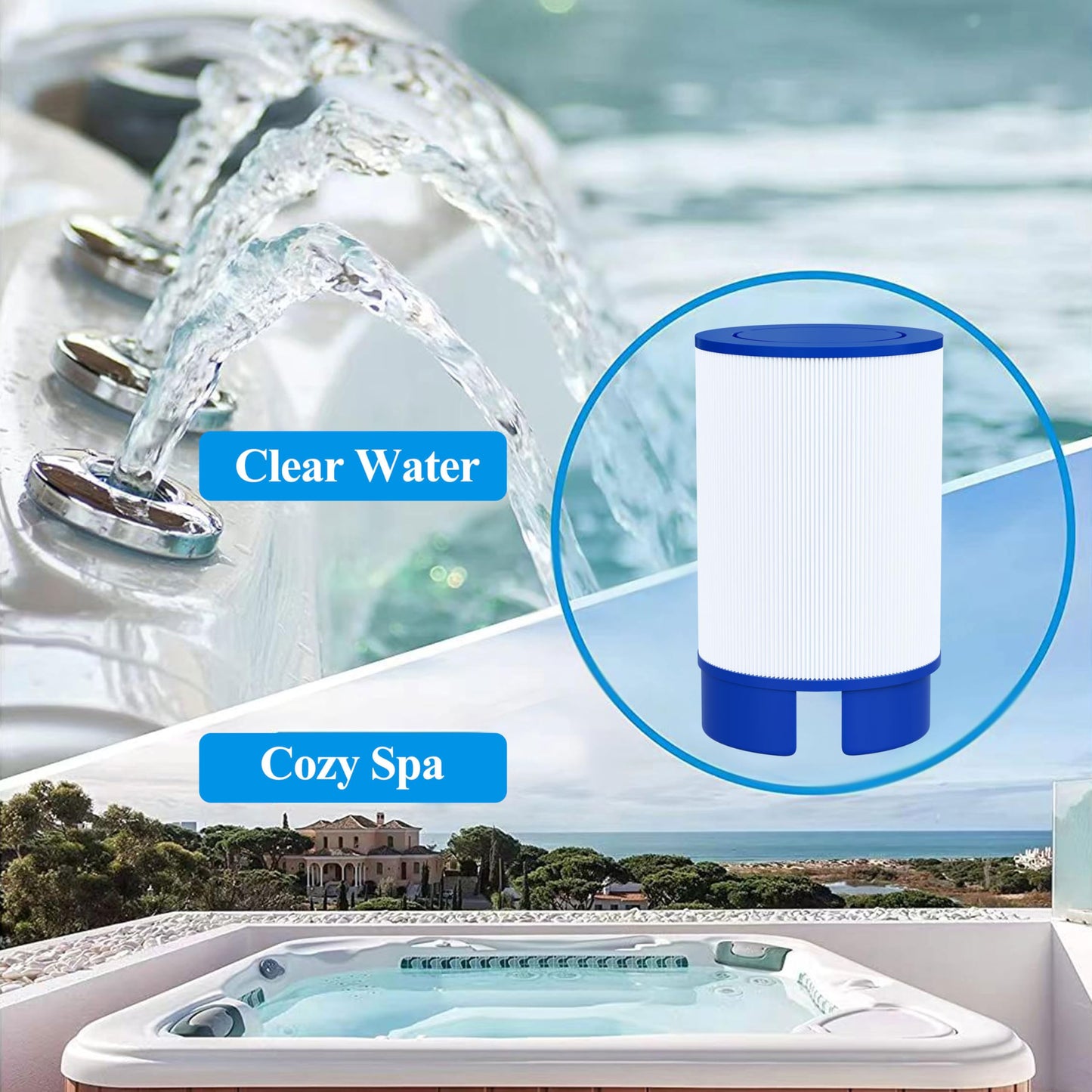 Cryspool 5020 Filter Compatible with 2009+ Spa Models (for 5 1/2″ Drain Caps), Soft tub #5020, 35 Sq. Ft Spa Filter Cartridge, 1 Pack