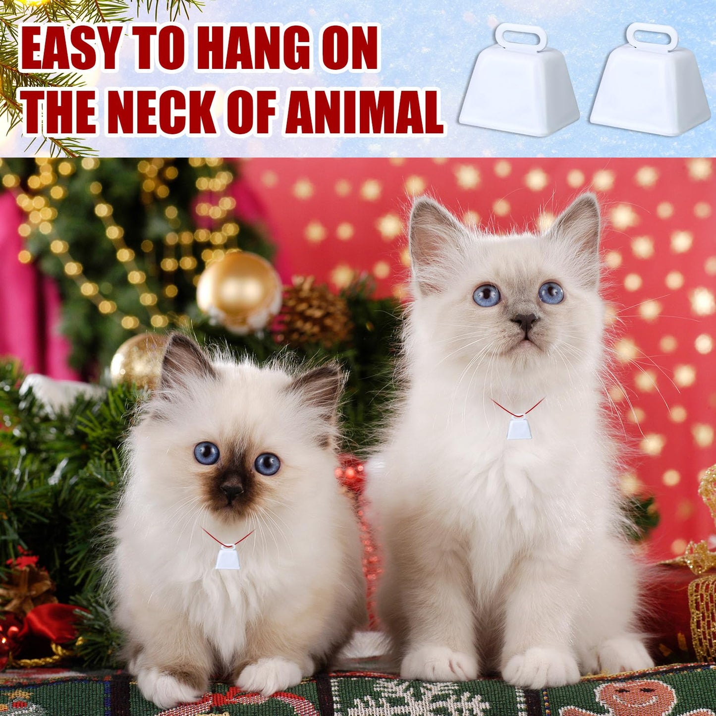 Gisafai 50 Pcs Mini Cow Bells for Crafts Christmas Metal Cowbells with Hooks Small Hanging Jingle Bells Bells Decoration for Birthday Party Wedding DIY Craft Decoration