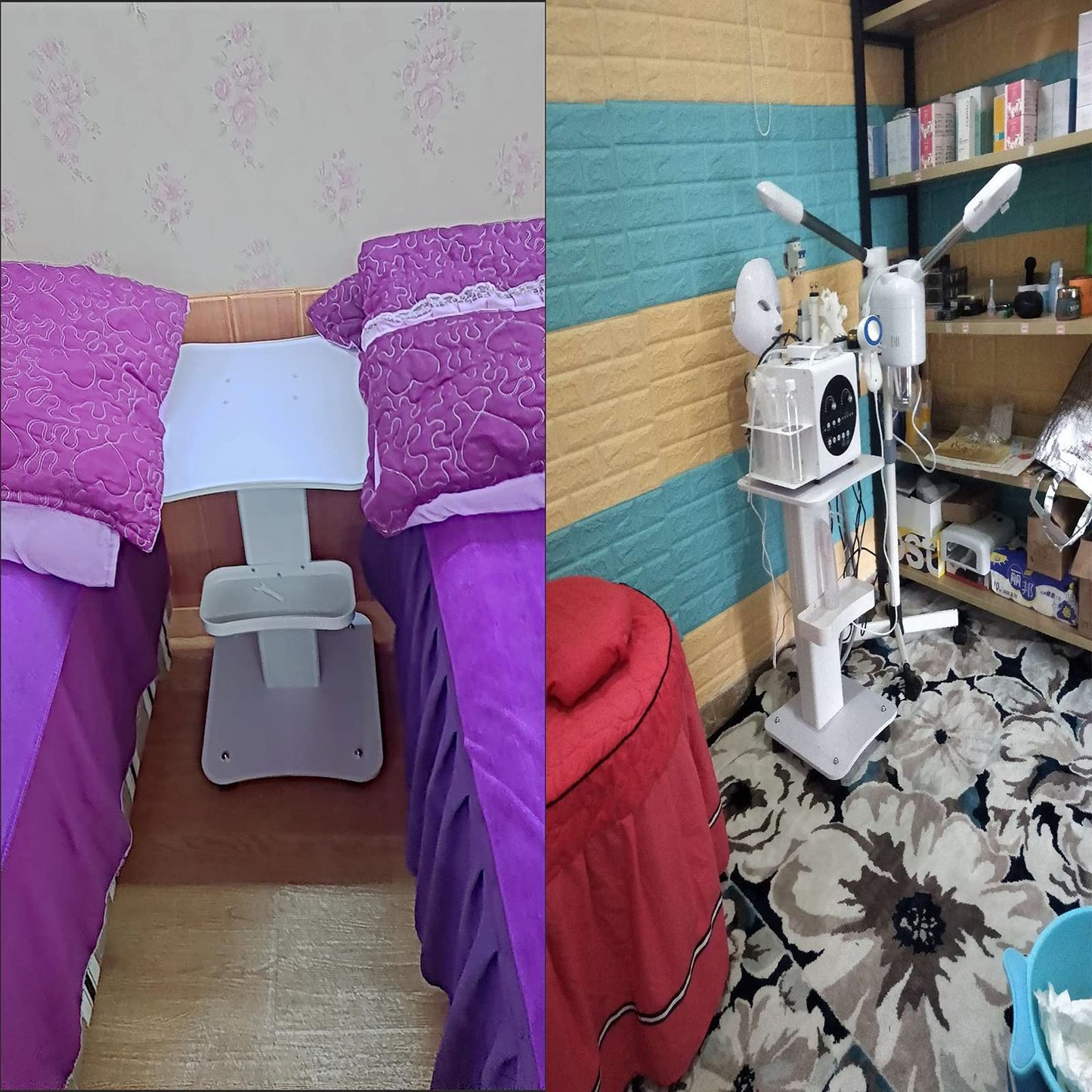 Beauty Salon Trolley Cart,Pedestal Rolling Cart,HOINCO Beauty Salon Wheeled Cart (White)