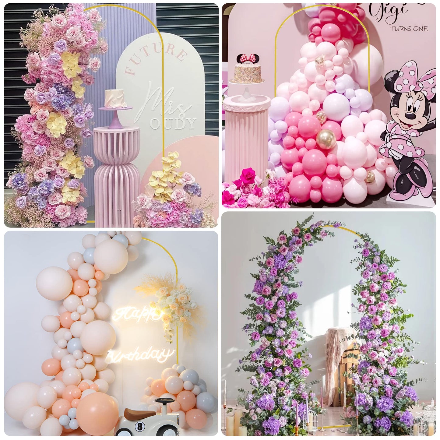 Wokceer 6.6 FT Wedding Arch Backdrop Stand and Cover, Metal Arch for Birthday Party, Wedding Ceremony, Bridal Baby Shower, Event Decor