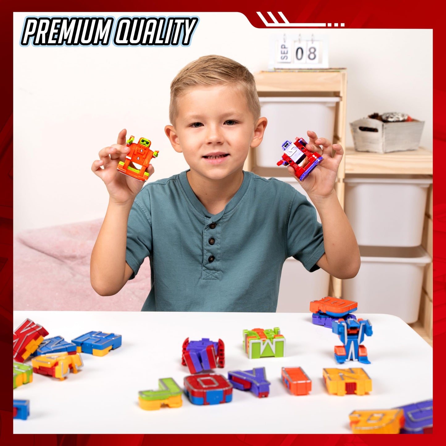 Alphabet Robots Toys for Kids, ABC Learning Toys, Alphabots, Letters, Toddlers Education Toy, Carnival Prizes, Christmas Toys, Treasure Box and Prize for Classroom