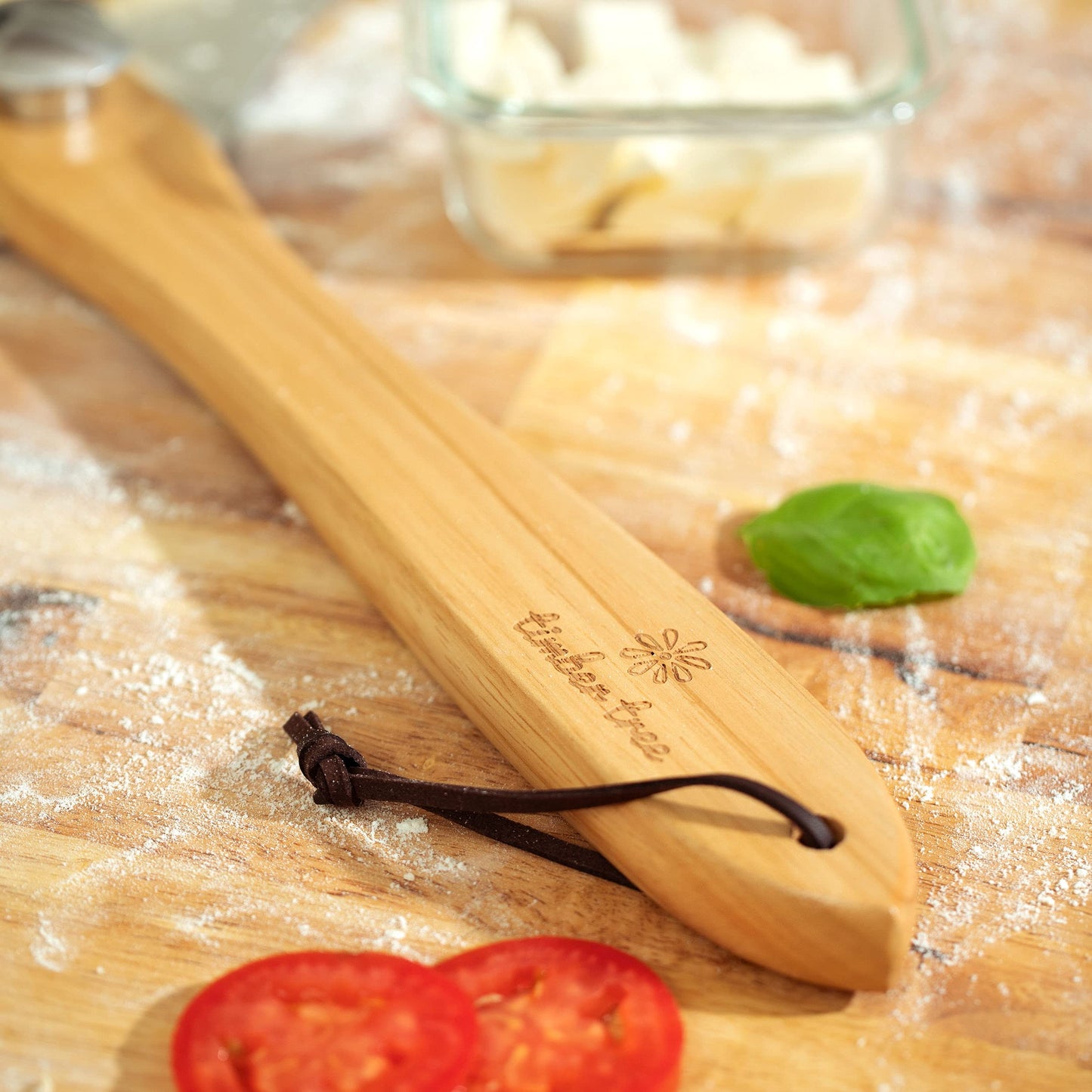 Timber Tree 16 Inch Aluminum Paddle Metal Pizza Peel Shovel with Foldable Wood Handle, 14" Cutter Rocker Blade. Gift Set for Homemade Baking Lovers Like Pizza, Bread and Pastries