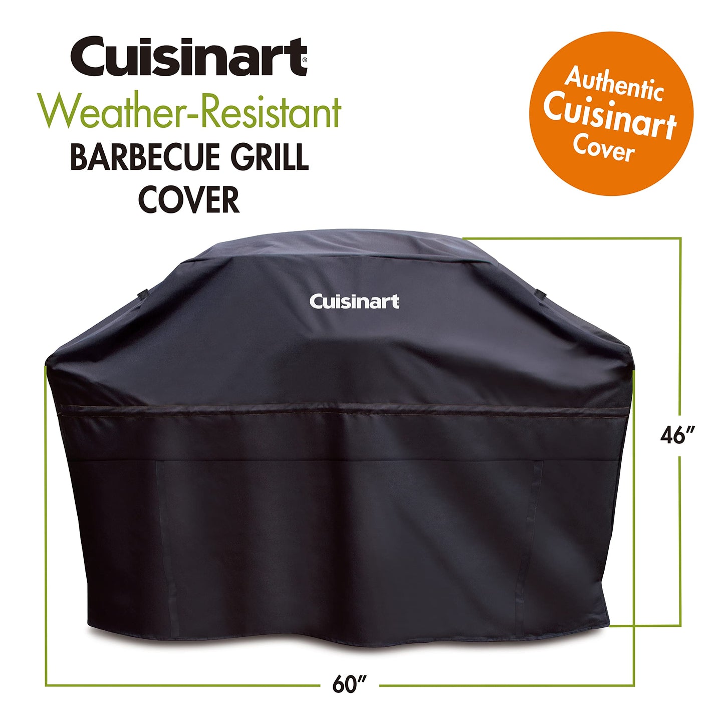 Cuisinart 60" Heavy-Duty Waterproof Barbecue Grill Cover, Black (CGC-60BC)