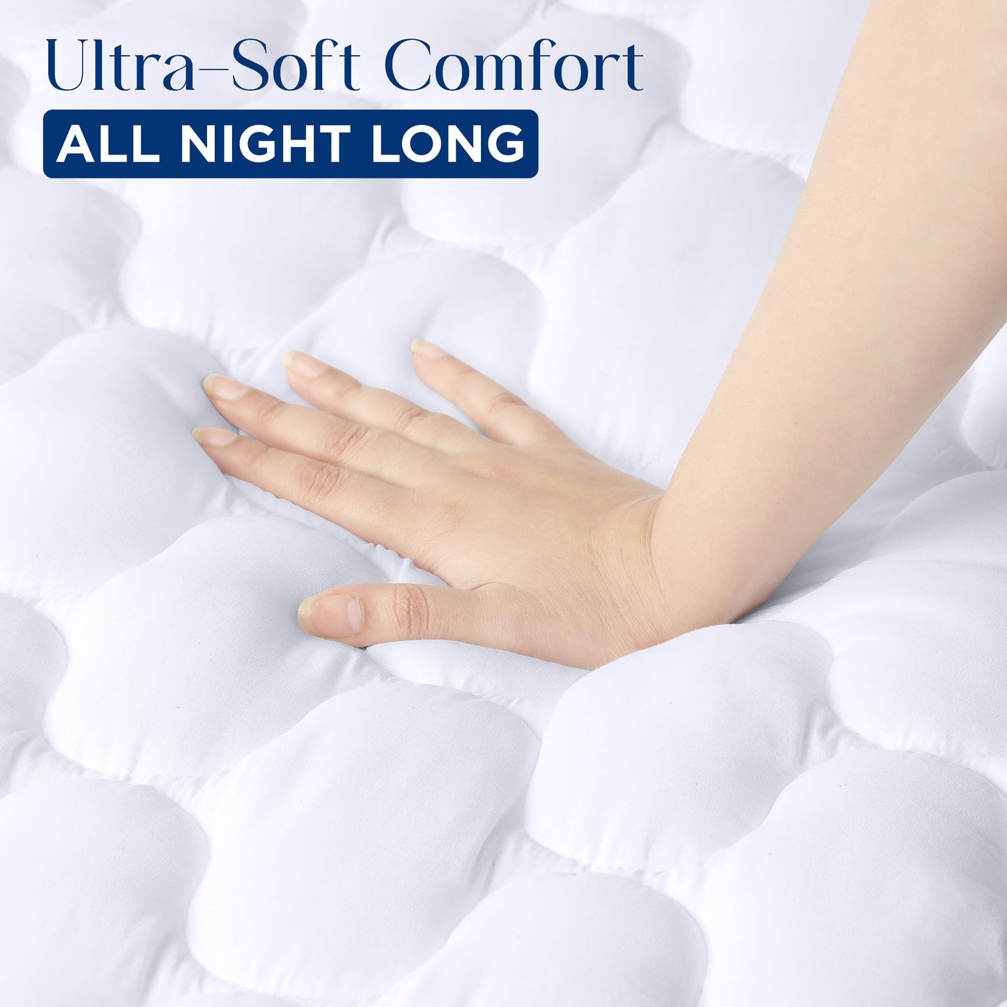 Utopia Bedding Waterproof Mattress Protector, King Mattress Pad, Quilted Fitted Cover Stretches up to 16 Inches Deep Pocket (White)