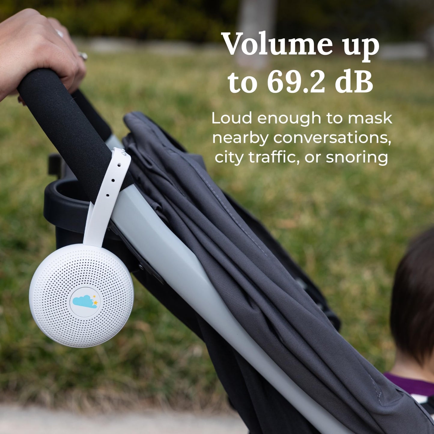 Yogasleep Hushh+ Portable White Noise Machine for Baby, 20 Soothing Natural Sounds, Wireless Charging & Speaker, Compact Size, Noise Canceling for Better Sleep, Privacy & Nursery Must Have
