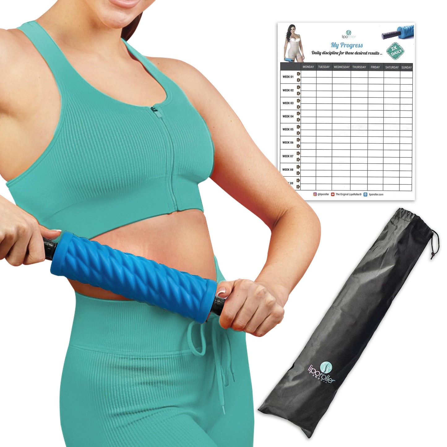 The Original LipoRoller - Liposuction Massage Roller - Easy to Roll Special Ridges and Bumps to Maximize Healing for Liposuction Post Surgery