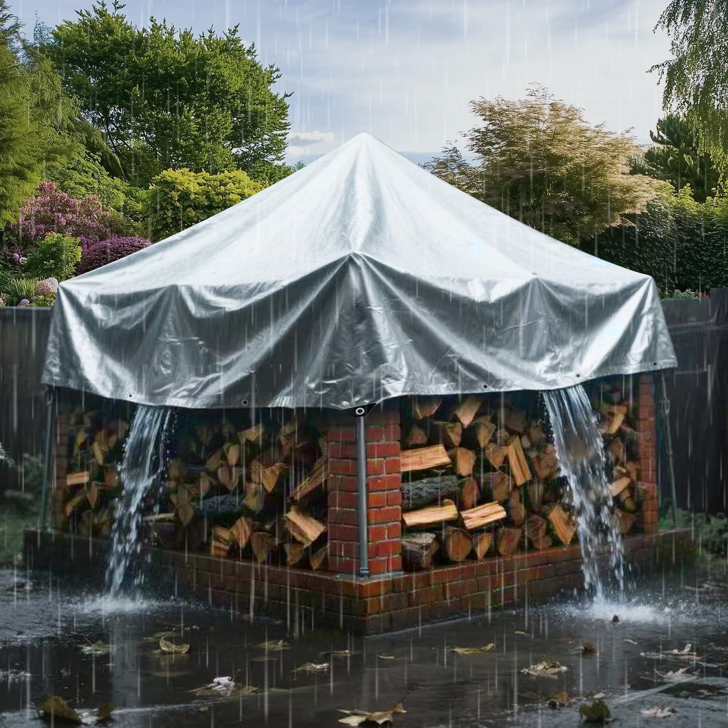 Tarps Heavy Duty Waterproof 16 Mil,Multipurpose Protective Cover Silver Poly Tarp,Rip and Tear Proof Tarpaulin with Grommets and Reinforced Edges,Thick UV Resistant