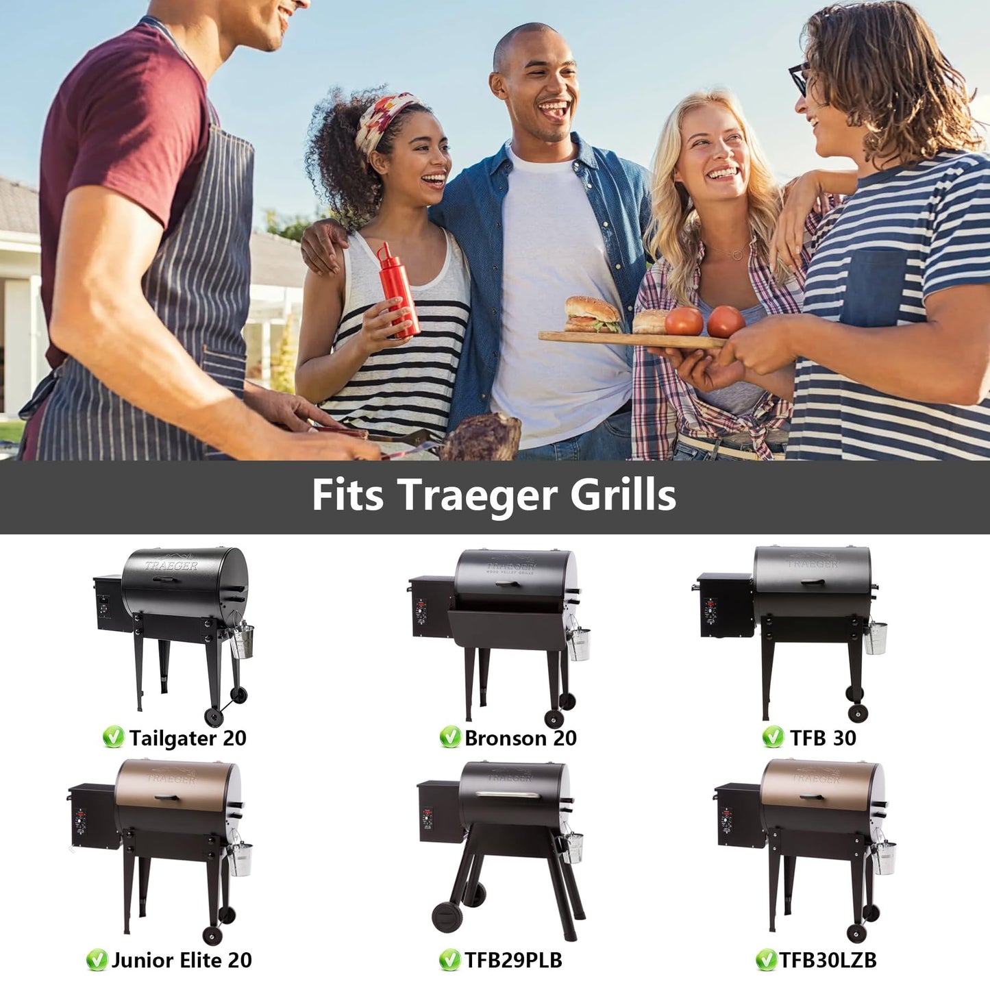 22" Stainless Steel Drip Pan Heat Baffle Replacement for Traeger 22 Series,Traeger Pro 575 Drip Tray,Traeger BAC012 BCA070 BBQ07C and Newer Lil' Tex,Lil' Tex Elite,Lil' Tex Pellet Smoker Grills Parts
