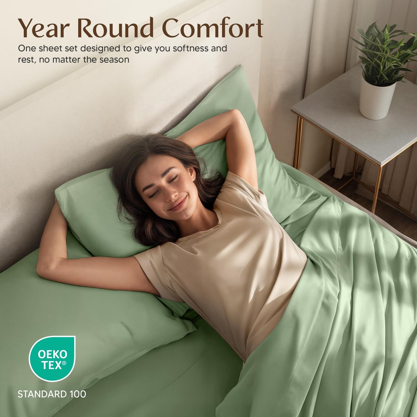 Utopia Bedding King Bed Sheet Set - 4 Piece Bedding - Soft Brushed Microfiber Fabric - Shrinkage & Fade Resistant - Easy Care (Sage)