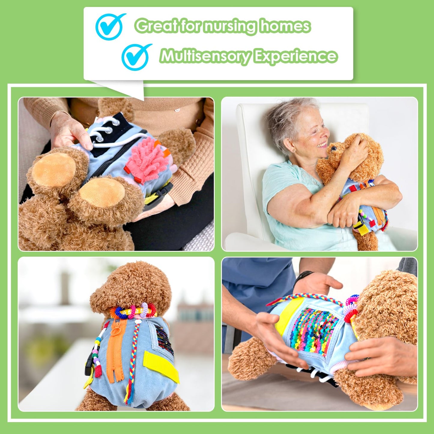 Fidget Sensory Dog Blanket for Elderly | Premium Dementia Activities for Seniors Items | Engaging Sensory Items (pup) for Adults and The Aged | Gift for Seniors with Alzheimer