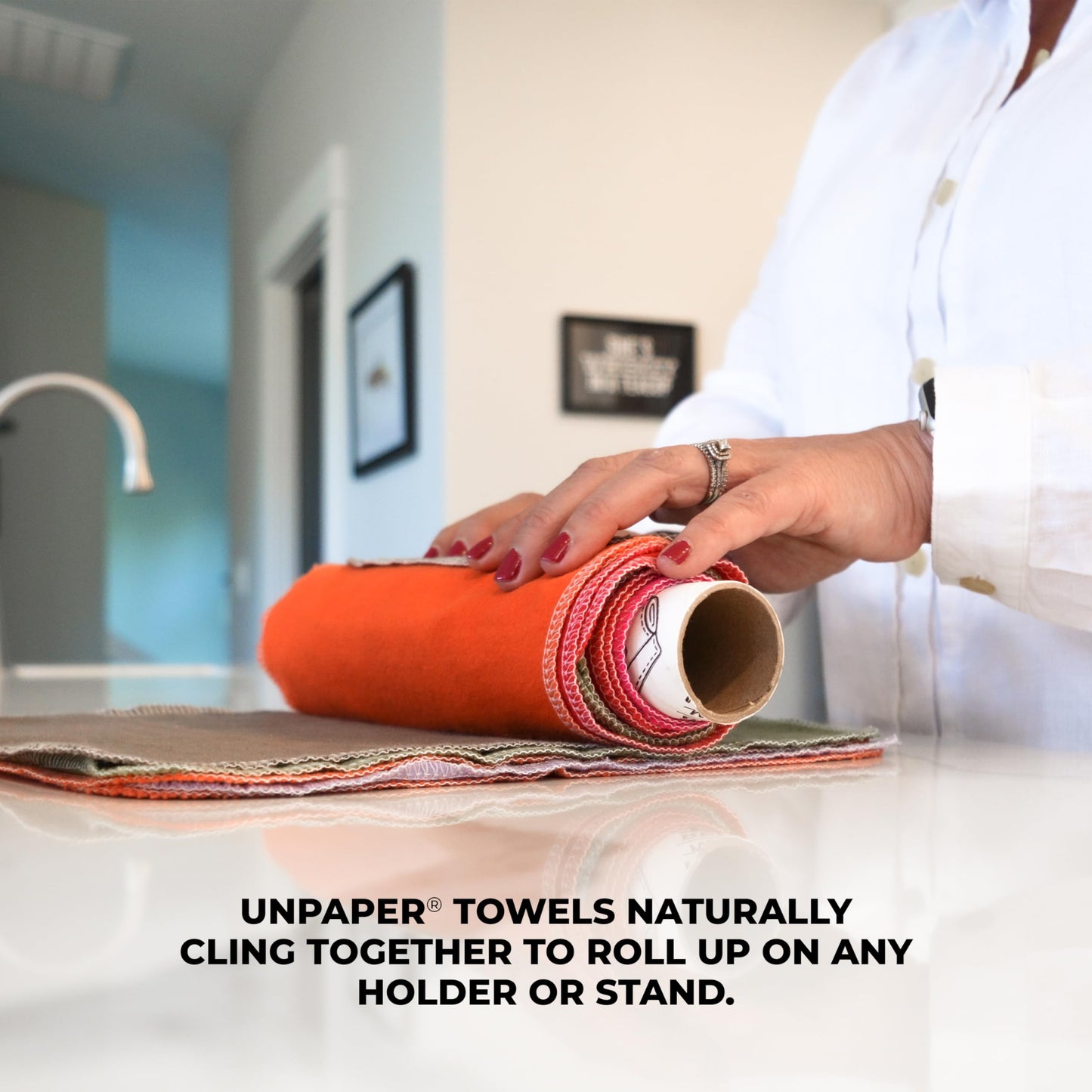 Marley's Monsters UNpaper Towels - 12 Count roll, Reusable Paper Towels Cotton, Tree Free (Surprise Print)