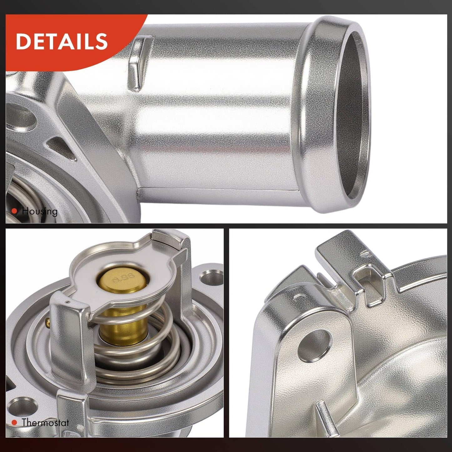 A-Premium Engine Coolant Thermostat Housing Assembly with O-ring Compatible with Jeep Cherokee & Dodge Grand Caravan, Journey, Avenger & Chrysler Town & Country, 200 & Ram C/V & Volkswagen Routan