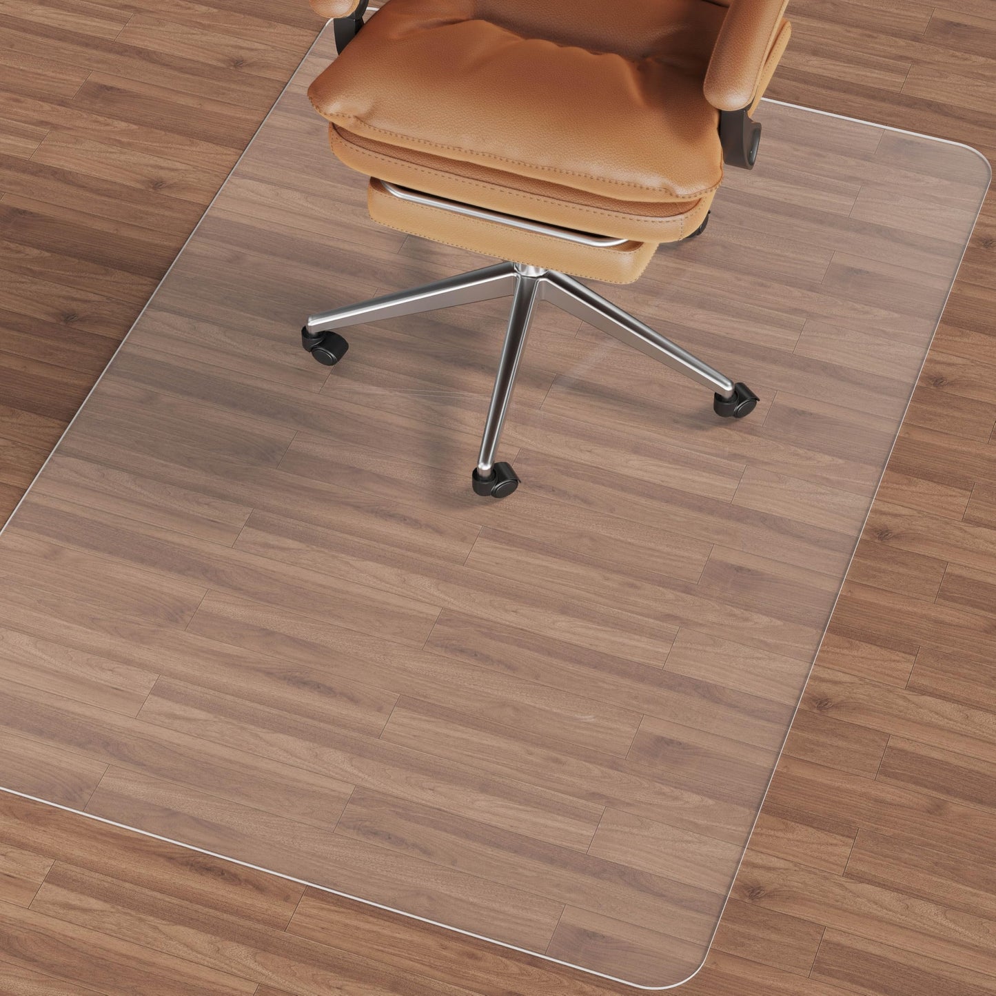 NATRKE Clear Chair Mat for Hardwood Floor, 36" × 48" Office Chair Mat Transparent Floor Mat with Non-Slip Frosted Back, PVC Protector Mat for Home and Office, BPA and Phthalate Free