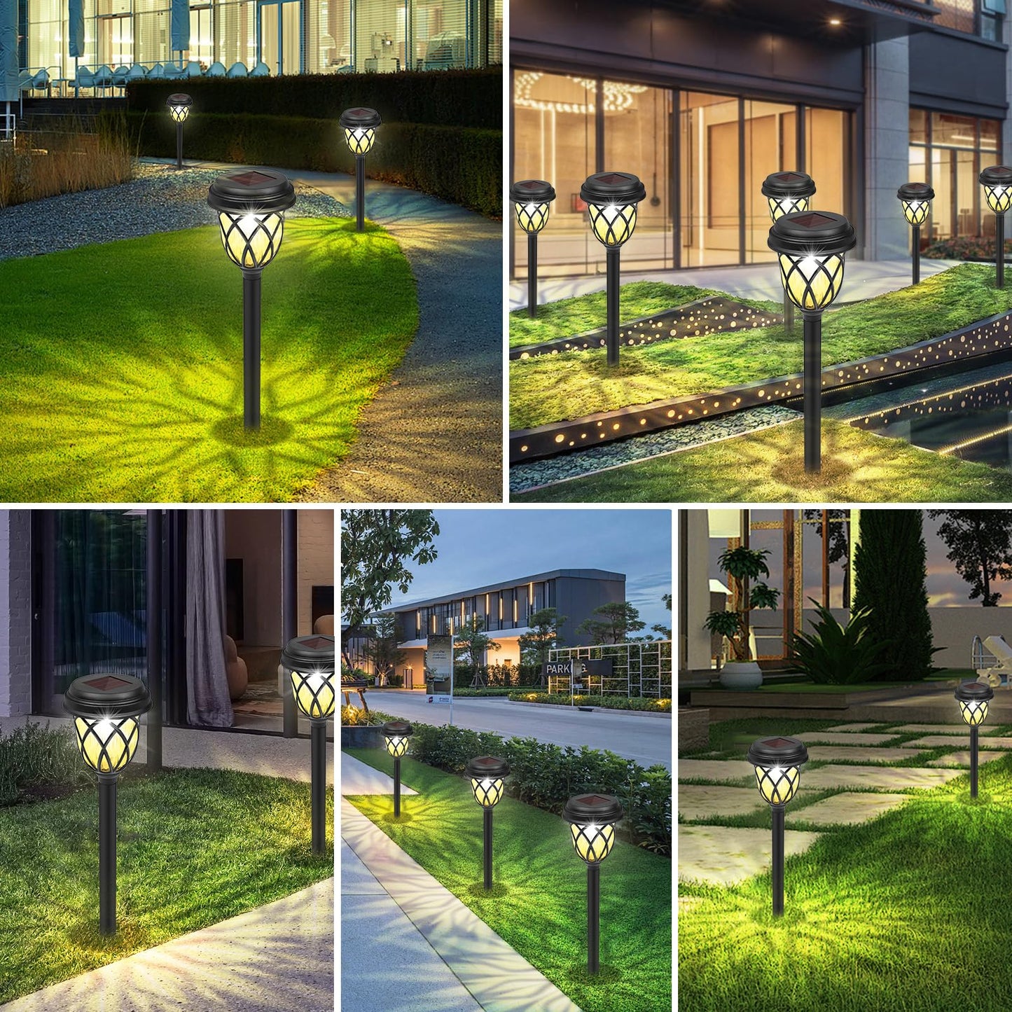 6 Pack Solar Lights Outdoor Waterproof, 12Hrs Solar Garden Lights, Outdoor Solar Pathway Lights, Landscape Lighting Path Lights for Walkway Driveway Backyard Garden Decor, Warm White