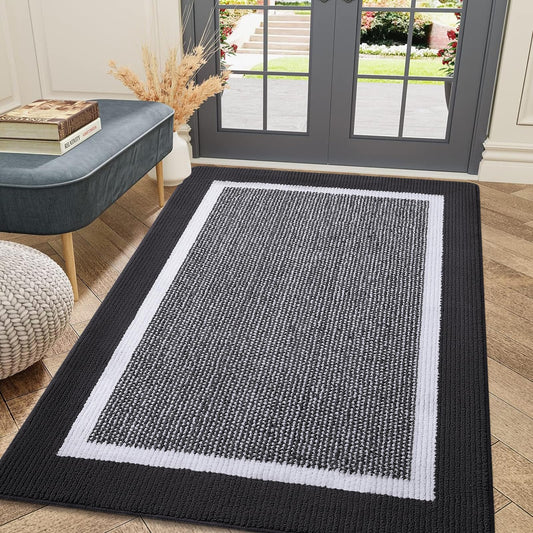 Colorxy Indoor Door Mat, Non-Slip Absorbent Resist Dirt Entrance Mat, Durable Low-Profile Inside Floor Mats, Washable Front Indoor Doormats for Entryway, 71''x47'', Dark Grey