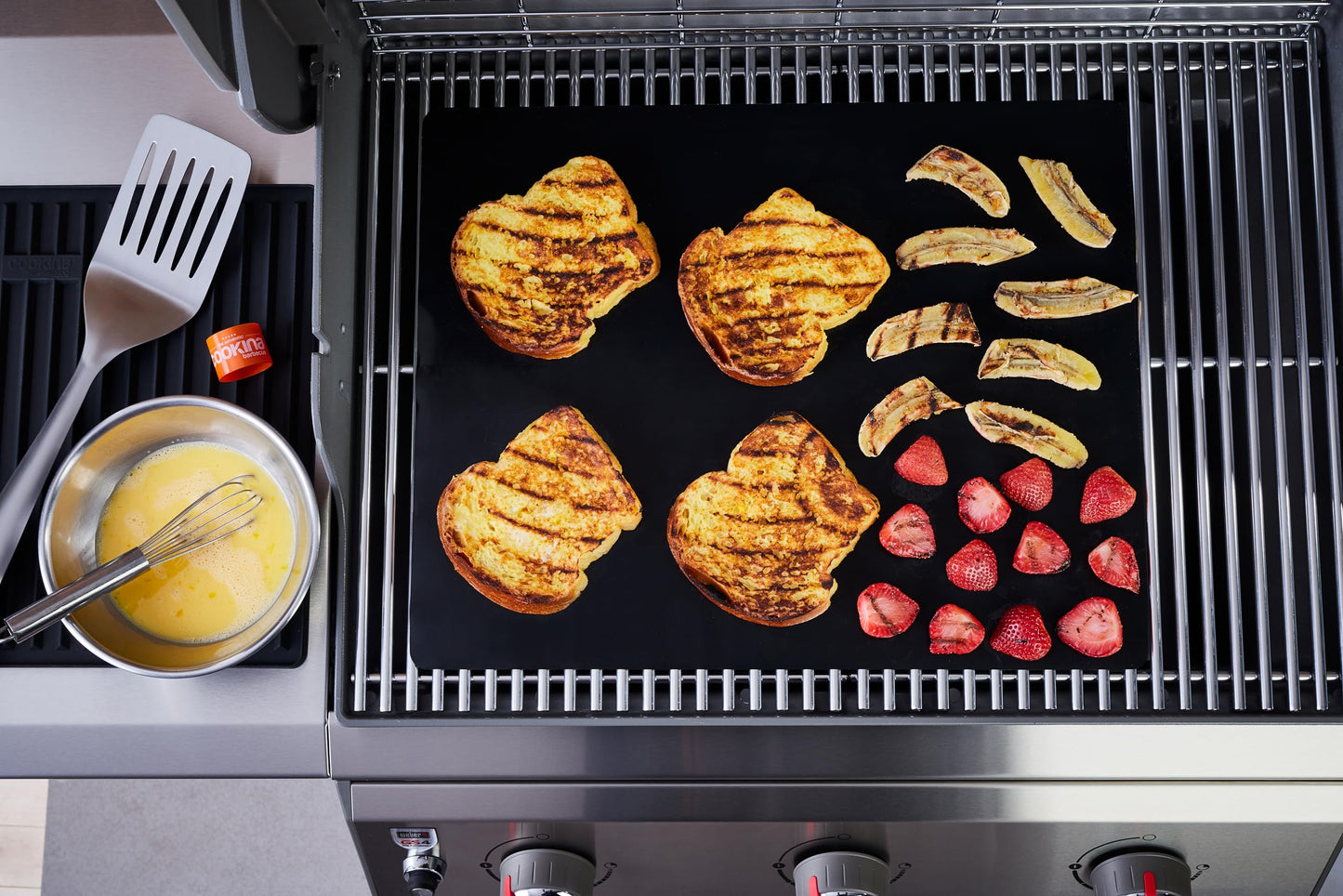 COOKINA BBQ Grill Mats X-Large (3-Pack) 15.75" x 19.68" Non-Stick Reusable Grilling Sheets for Gas, Charcoal, Electric Grills & Smokers – BBQ Accessories, Easy to Clean, BPA-Free, Teflon Alternative