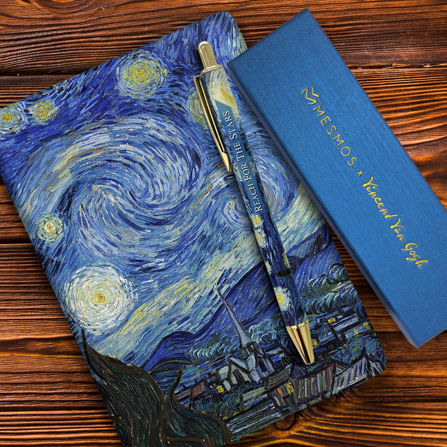 MESMOS Van Gogh Fancy Pen Set - Inspirational Gifts for Women, Office Motivational Writing Pens for Boss Lady, Congratulations Gifts, Unique Click Pens for Servers and Promotions