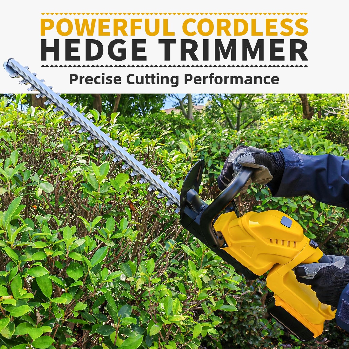 Cordless Hedge Trimmer with Rotatable Handle for Dewalt 20V Battery, 52cm Brushless Motor Trimmers Battery Powered, Electric Hedge Trimmer Cordless Bush Trimmers for Garden, Yard(Battery Not Included)