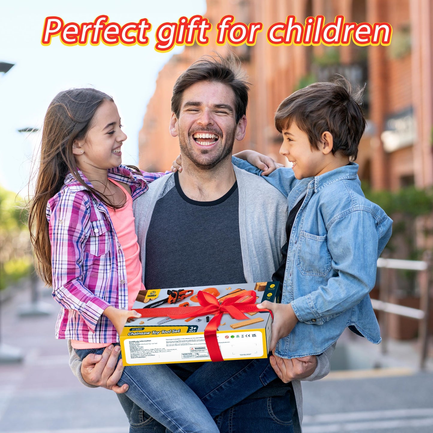 Skirtoy Toy Chainsaw for Kids, Pretend Play Series Kids Tool Set, Outdoor Electronic Chainsaw Toy Tools Set, Preschool Toddler Tool Set, Thanksgiving Birthday Family Day Gifts for Kids Boy Girls