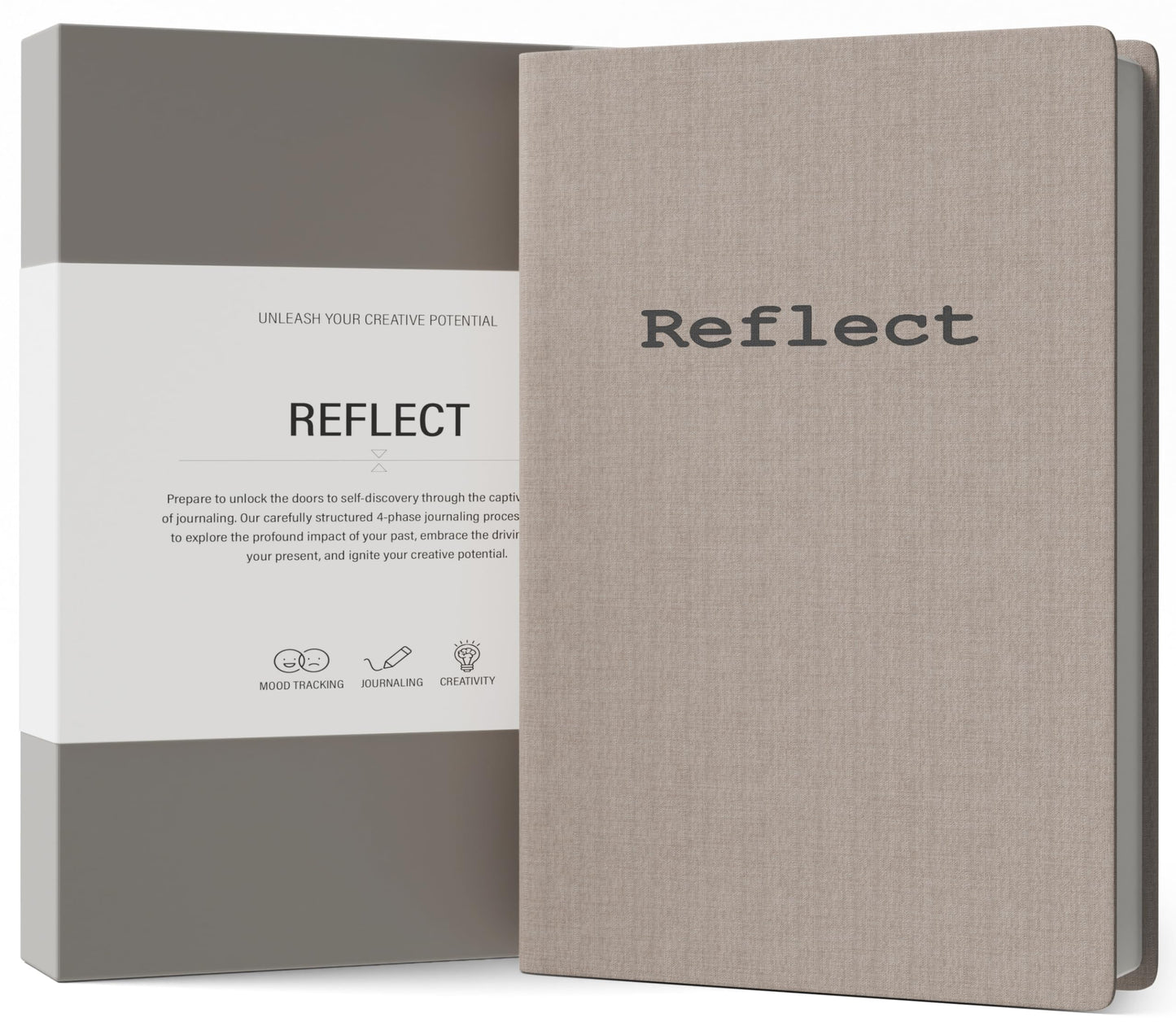 MindPanda Reflect - Guided Journal For Men & Women - Daily Journal for Deep Reflection, Mindfulness, Gratitude & Genuine Happiness - Habit & Mood Tracker - Premium Quality, Non Bleed