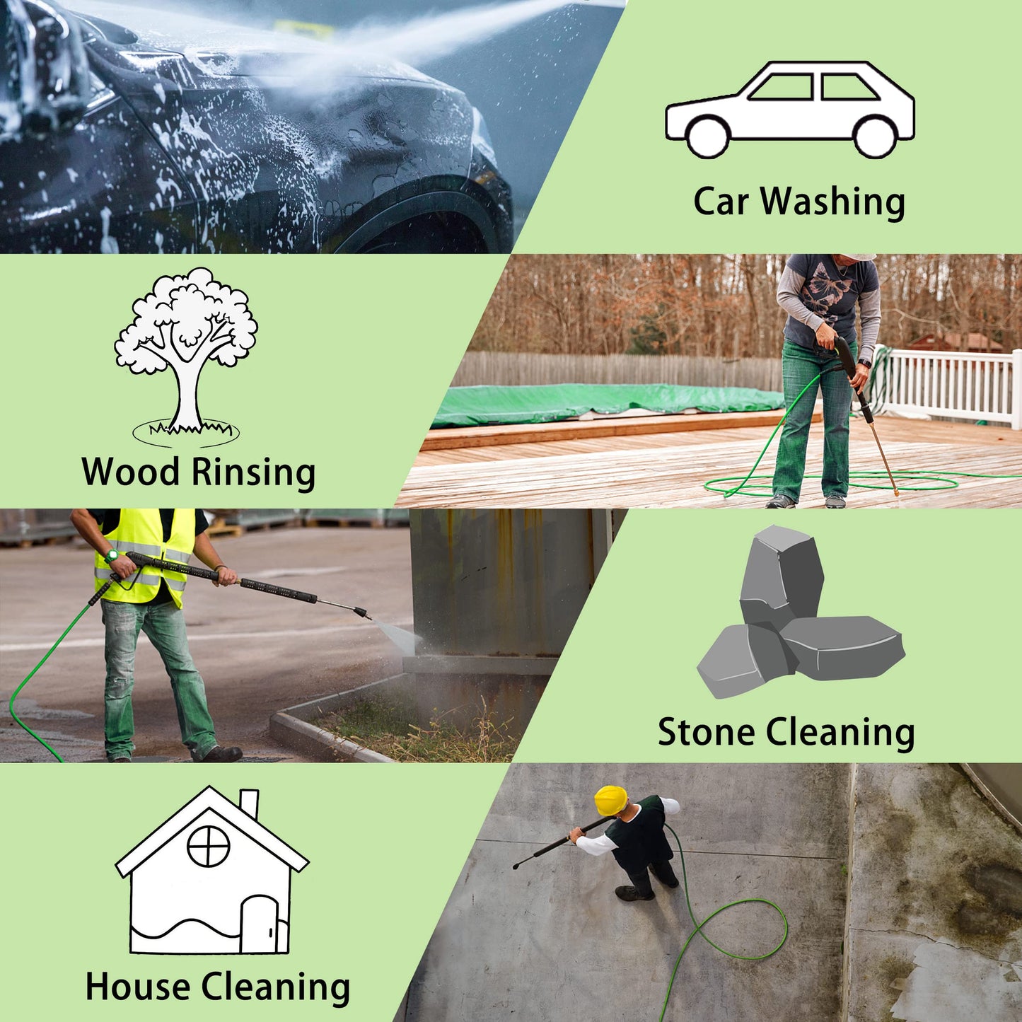 PWACCS Pressure Washer Hose for Power Washer – 3600 PSI Kink Resistant Pressure Washing Extension Hose 50 FT x 1/4" – Universal Electric Power Wash Hose for Replacement – Compatible with M22 Fittings