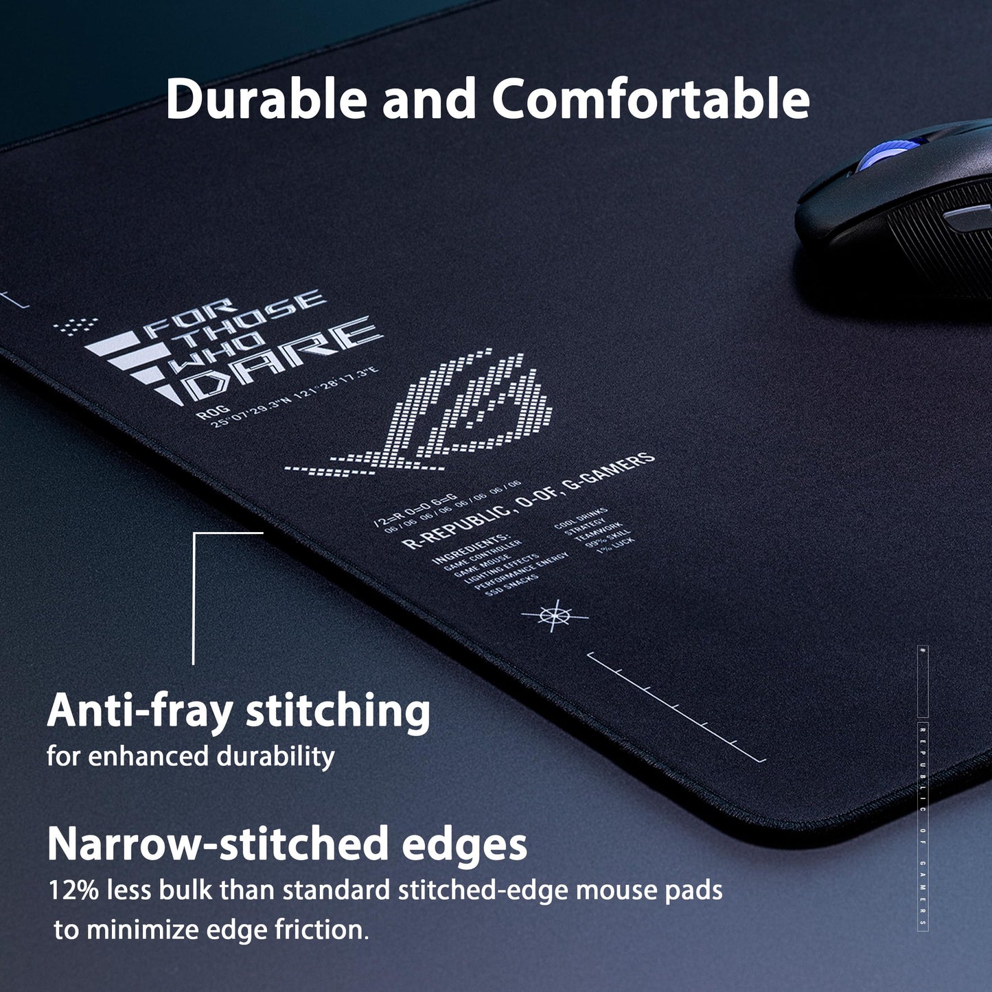ASUS ROG Sheath II XXL Gaming Mouse Pad – 35.4” x 15.7” (XXL Size), Advanced Cooling Fabric, 1.5X Smoother Textile-Weave Surface, Flat-Stitched Durable Edges, Non-Slip Base