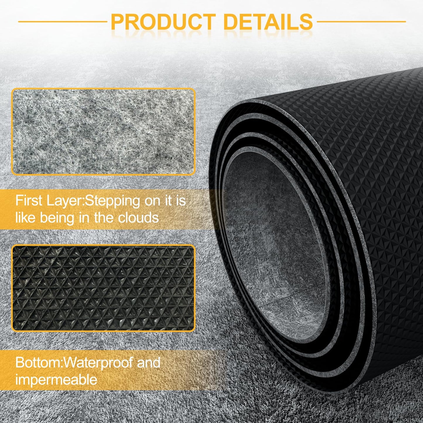 5 x 7 FT Non Slip Felt Rubber Backing Rug Pad, Thick Felt Rug Pads for Hardwood Floors, Underlay Rugs Protective Cushioned Pads for Carpet, Felt and Rubber Underfoot Carpets for Home Place Surface