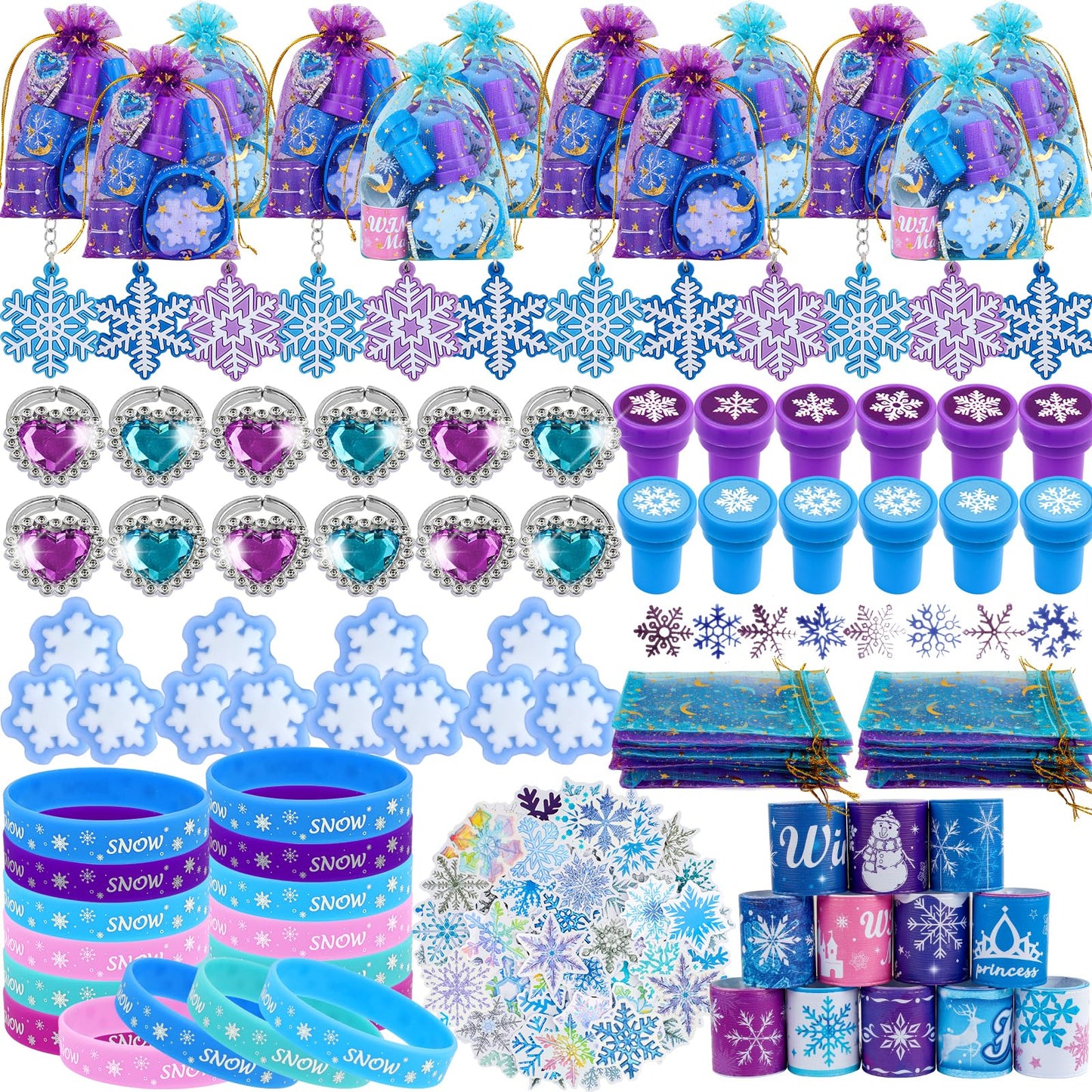 Frozen Party Favors, Princess Frozen Birthday Party Supplies Goodie Bag Stuffers for Girl Kids Party Favors Pinata Prizes