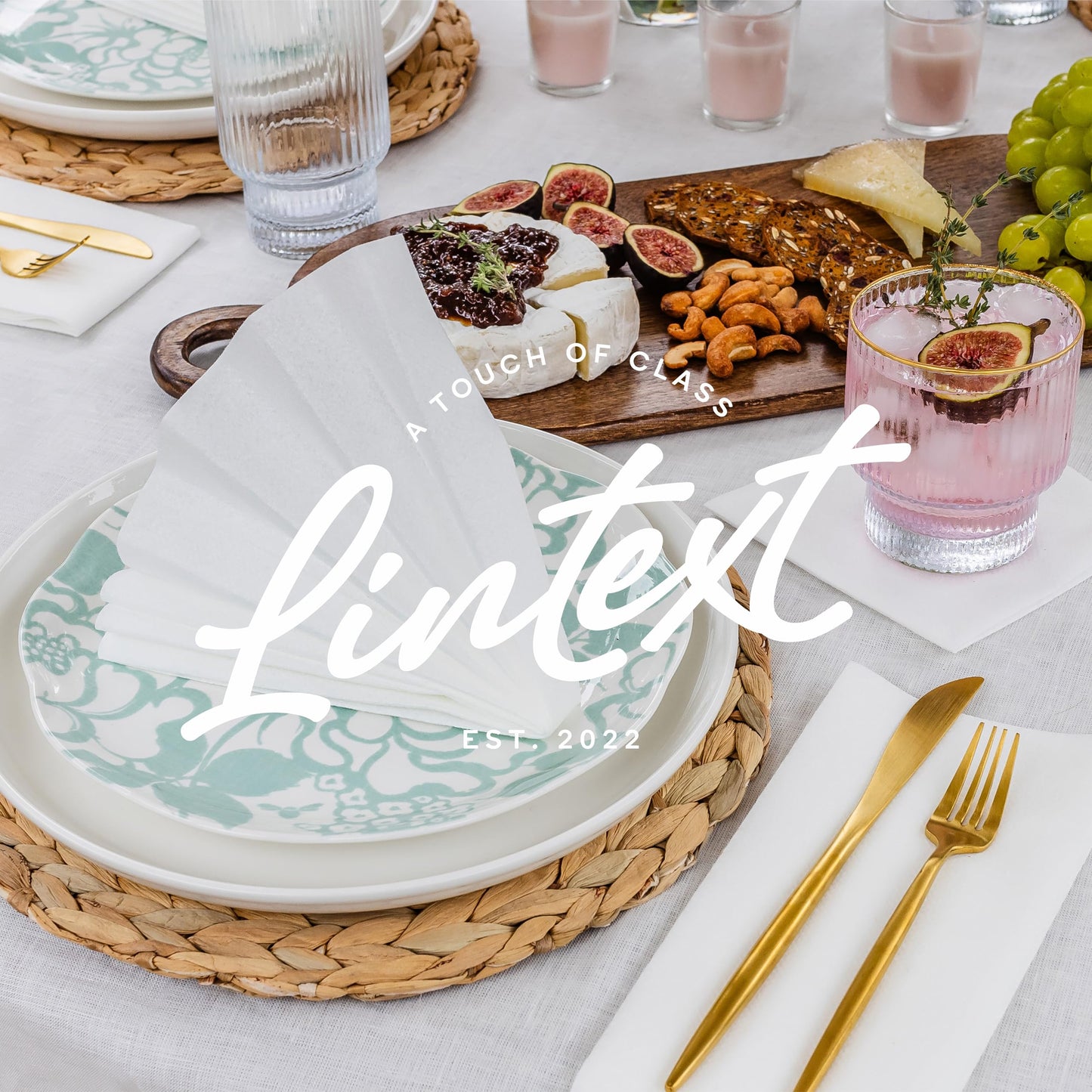 Lintext Disposable Linen-Feel Guest Towels - 12" x 17" Cloth-Like Hand Towels - Made in USA, Soft and Absorbent Paper Napkin for Bathroom, Kitchen, Or Event [Extra-Soft - Pack of 200]