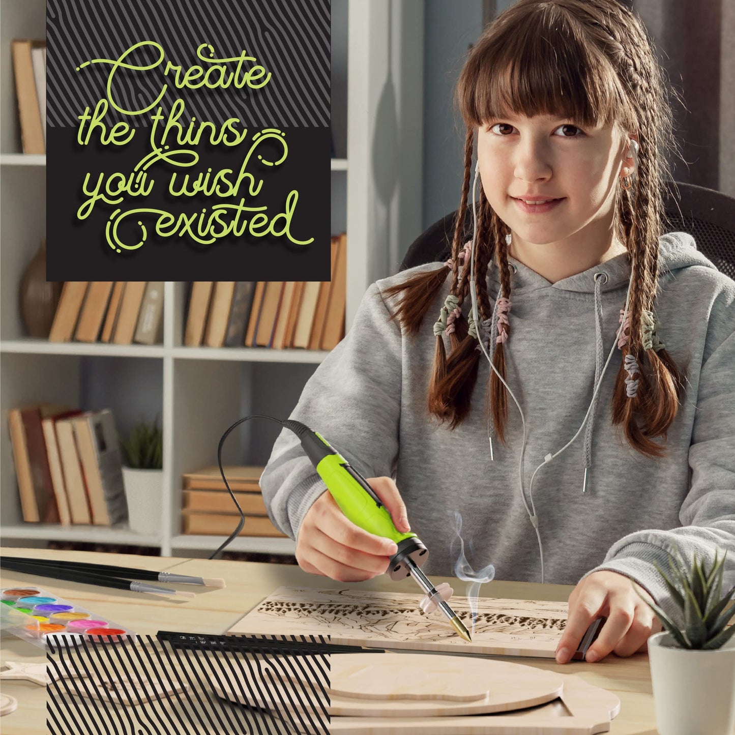 Beginners Wood Burning Kit - Cool Gifts - Craft Projects. Best Gift Idea. Teen Woodburning DIY Hobby Kits. Art Crafts Activities