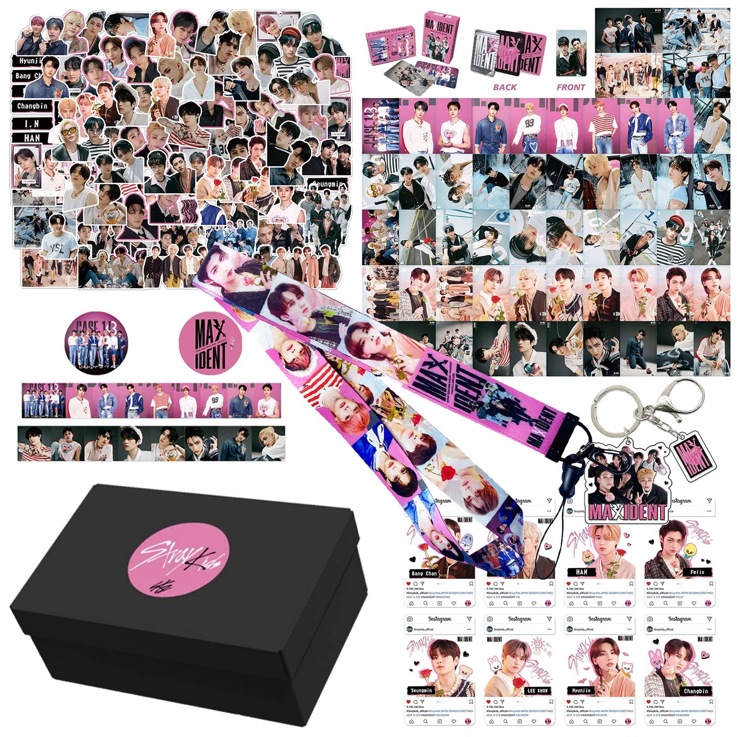KPOPBP New Album Gift Box Set Kpop Merchandise Photocards Lanyard Keychain Gifts for SKZ Fans