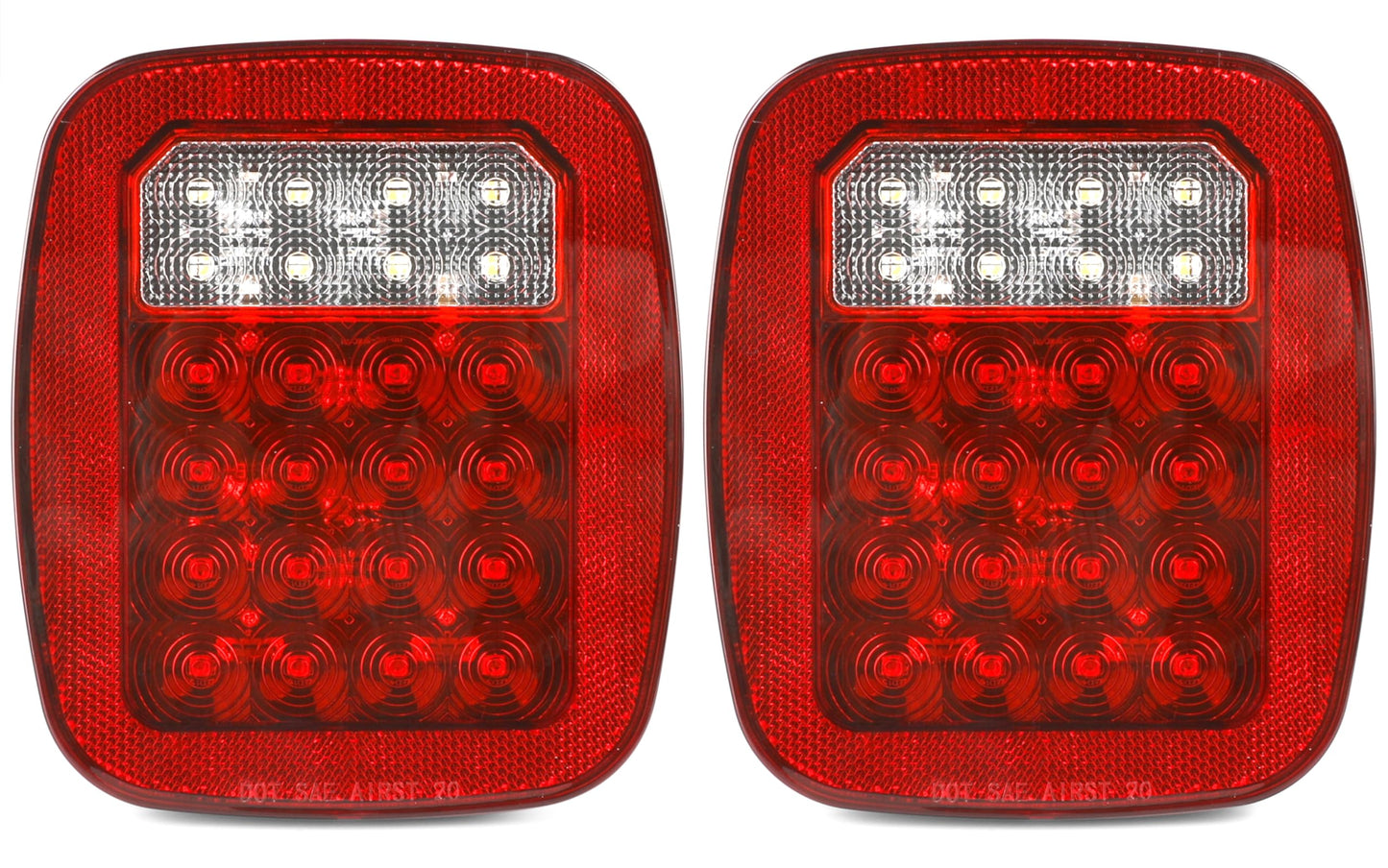 MAXXHAUL 80685 Universal Square 12V Combination 38 LED Signal Tail Light - for Truck, Trailer, Boat, Jeep, SUV, RV, Vans, Flatbed, 2 Pack